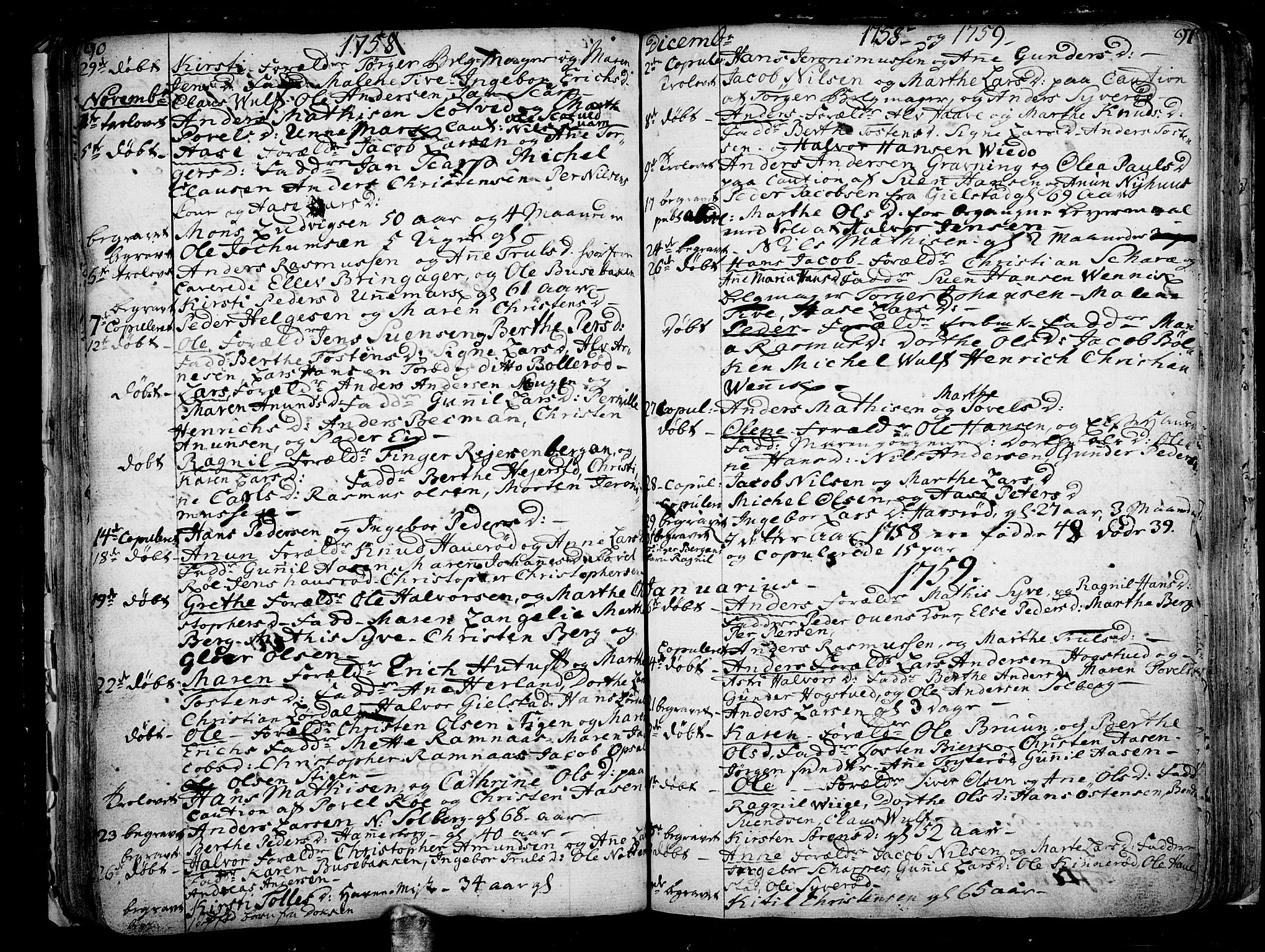 Hof kirkebøker, AV/SAKO-A-64/F/Fa/L0002: Parish register (official) no. I 2, 1746-1781, p. 90-91