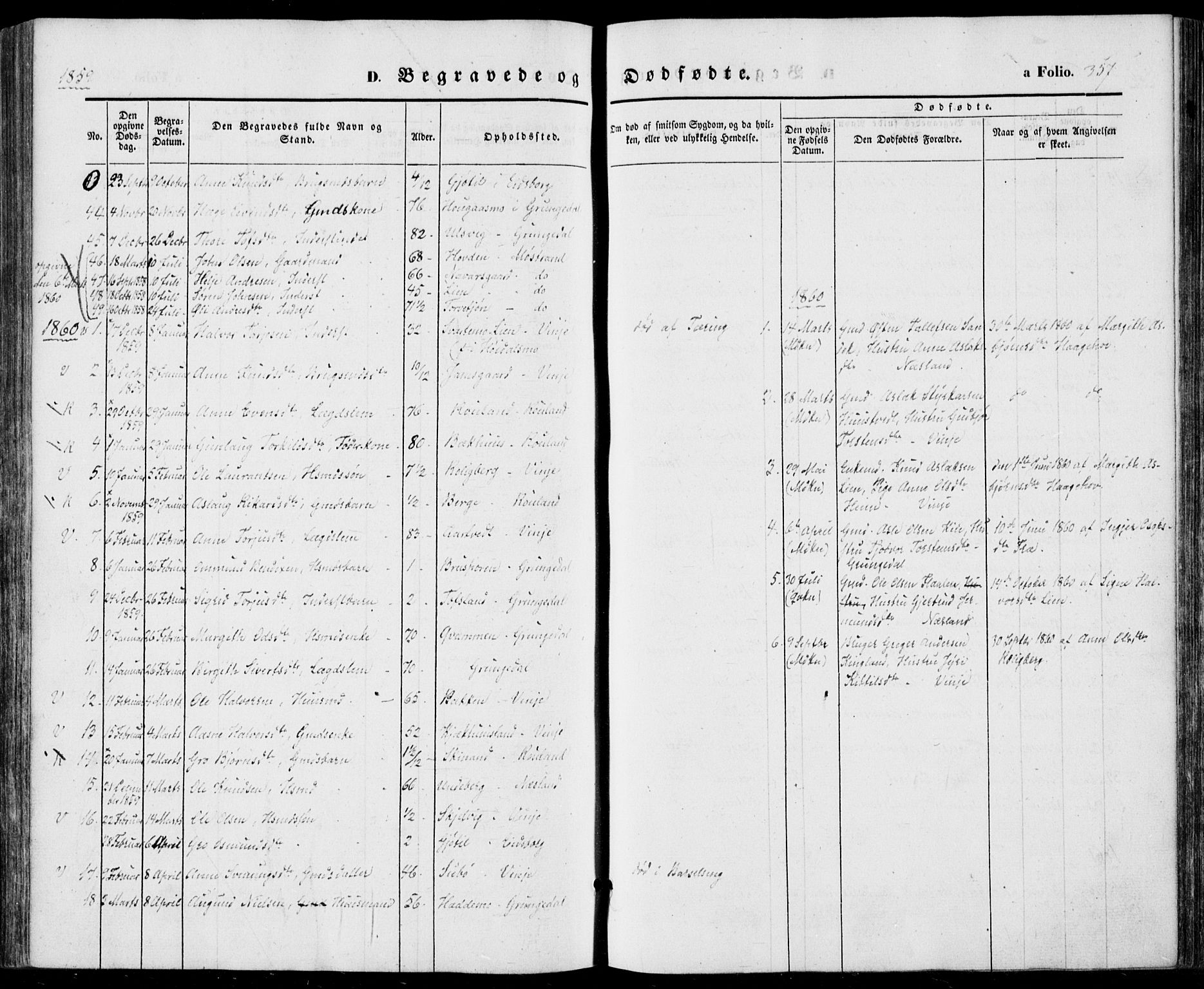 Vinje kirkebøker, SAKO/A-312/F/Fa/L0004: Parish register (official) no. I 4, 1843-1869, p. 357