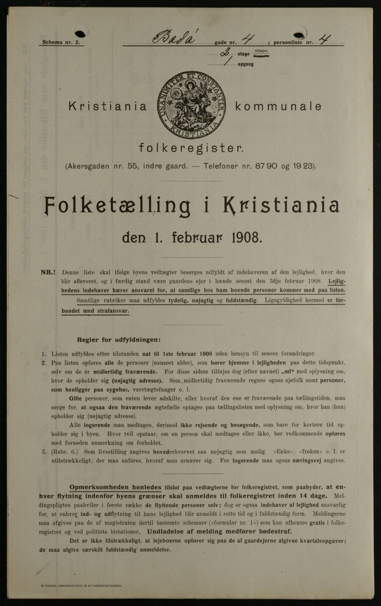 OBA, Municipal Census 1908 for Kristiania, 1908, p. 6550