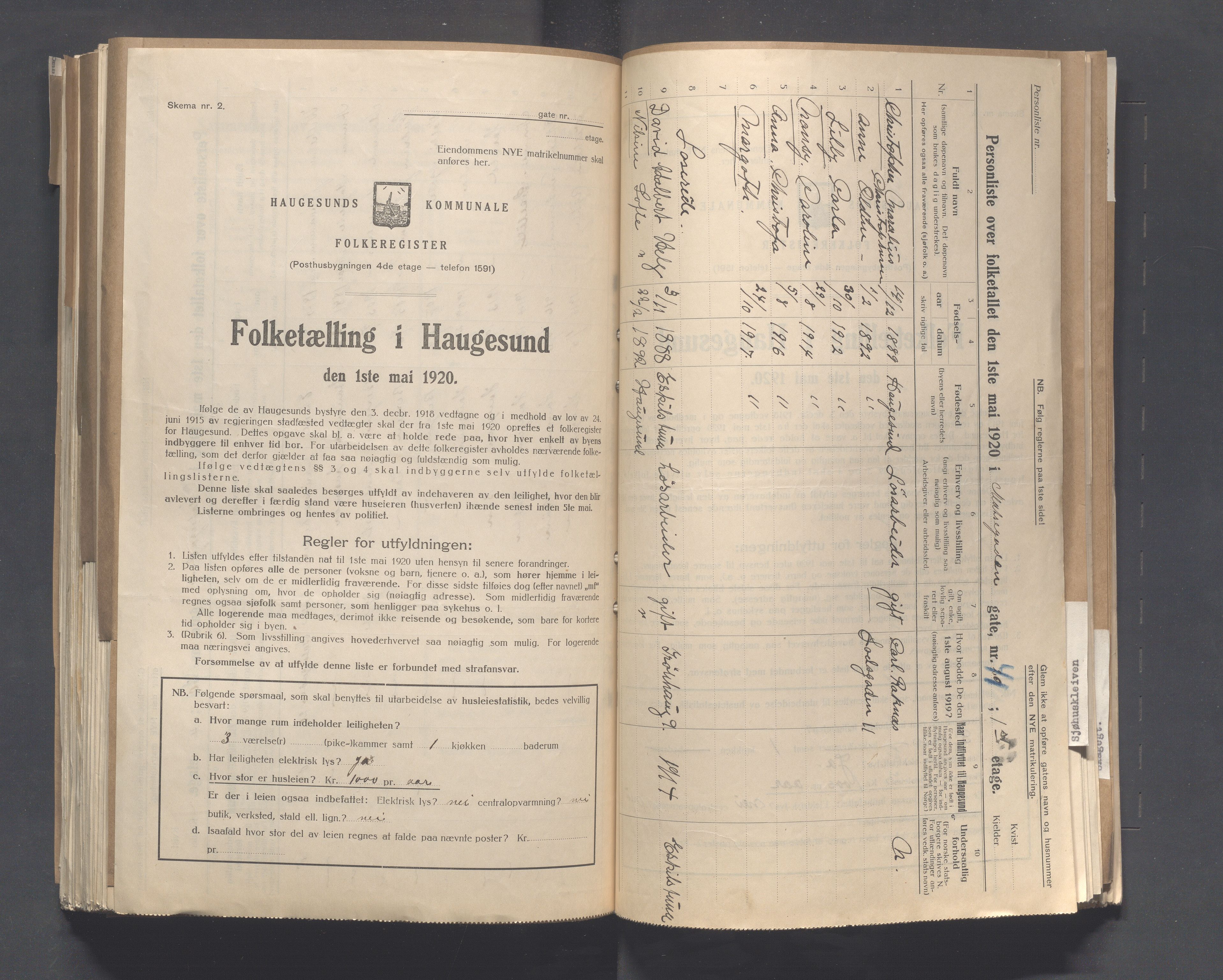 IKAR, Local census 1.5.1920 for Haugesund, 1920, p. 6259