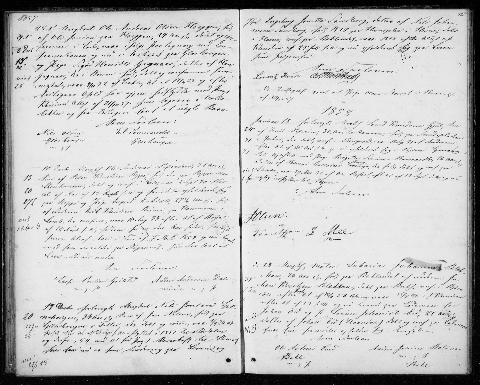 Ministerialprotokoller, klokkerbøker og fødselsregistre - Sør-Trøndelag, SAT/A-1456/606/L0297: Banns register no. 606A12, 1854-1861, p. 32