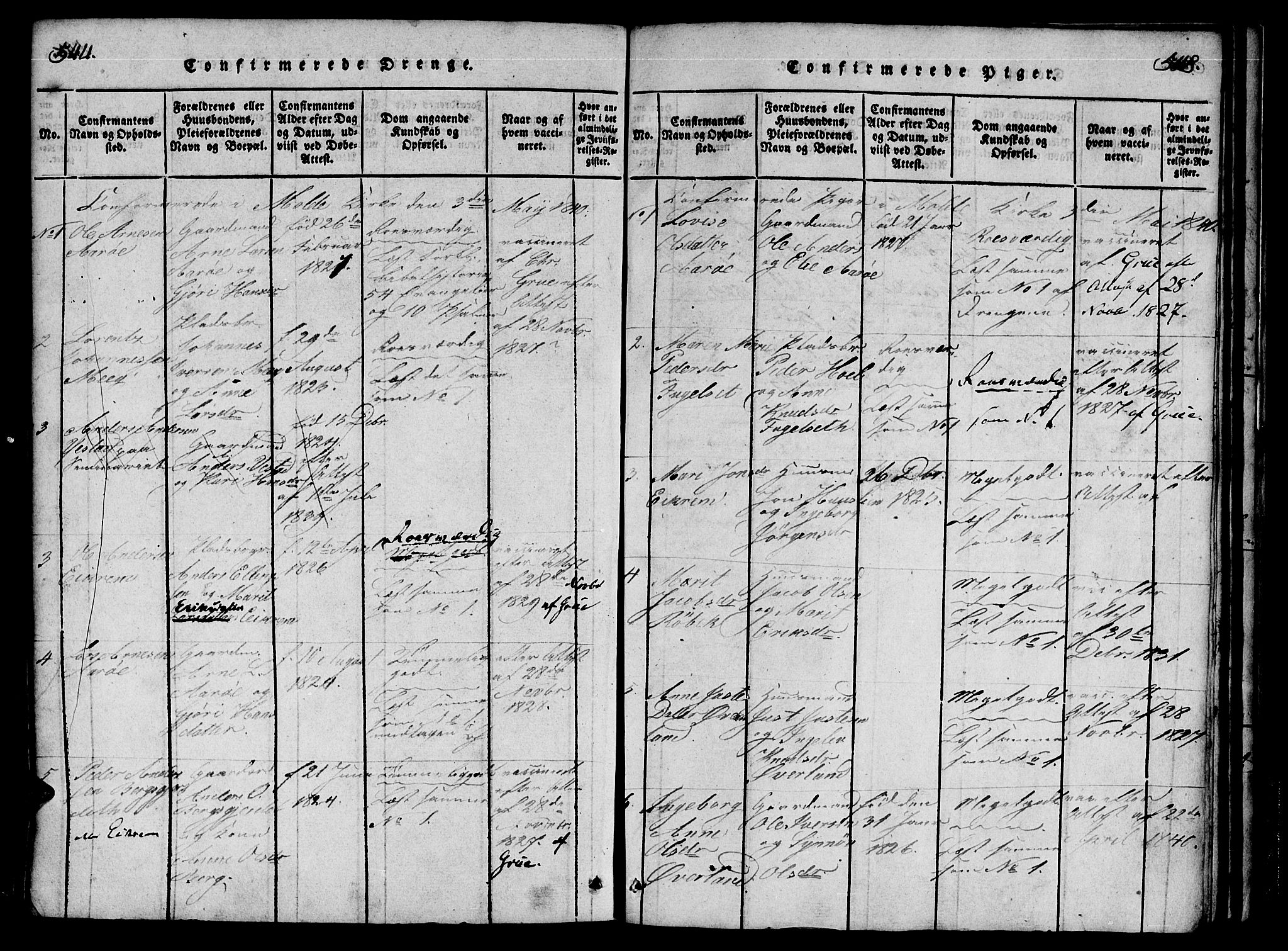 Ministerialprotokoller, klokkerbøker og fødselsregistre - Møre og Romsdal, AV/SAT-A-1454/555/L0652: Parish register (official) no. 555A03, 1817-1843, p. 544-545