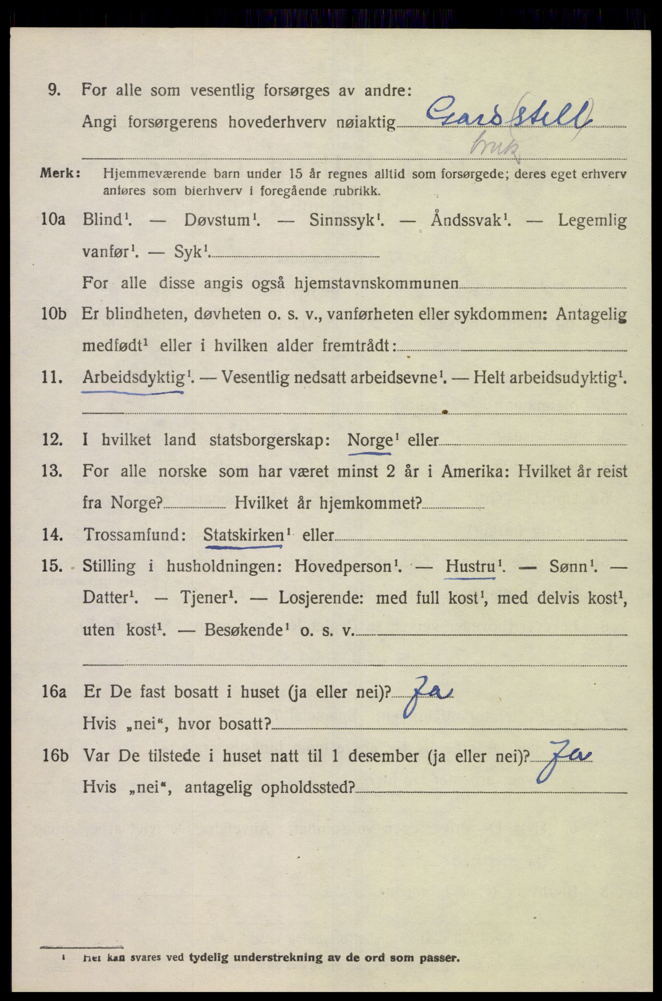 SAK, 1920 census for Sør-Audnedal, 1920, p. 4526