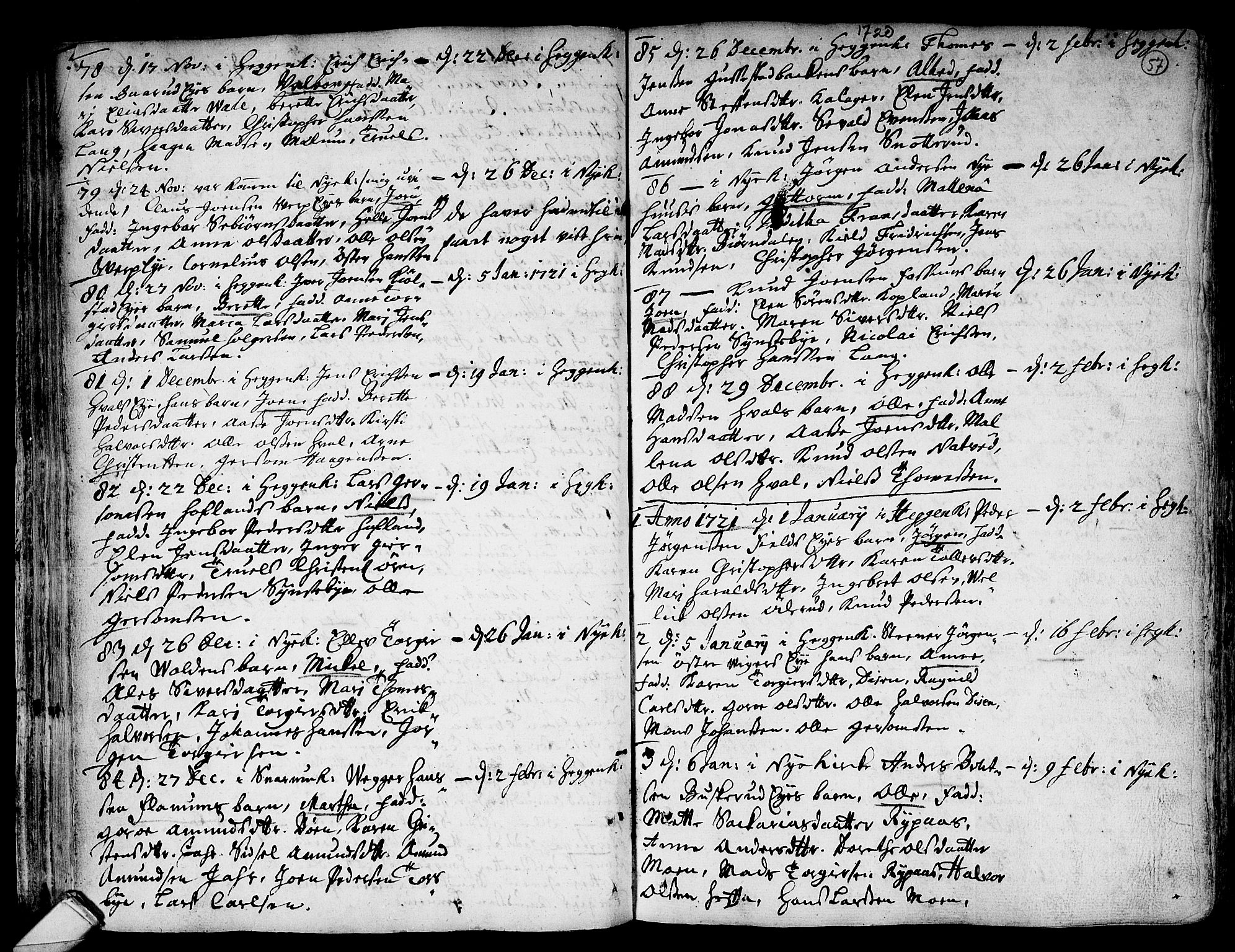 Modum kirkebøker, AV/SAKO-A-234/F/Fa/L0001: Parish register (official) no. 1, 1712-1740, p. 57