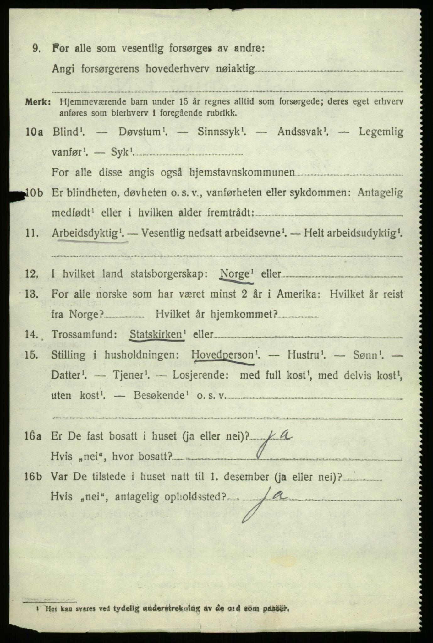 SAB, 1920 census for Haus, 1920, p. 4150