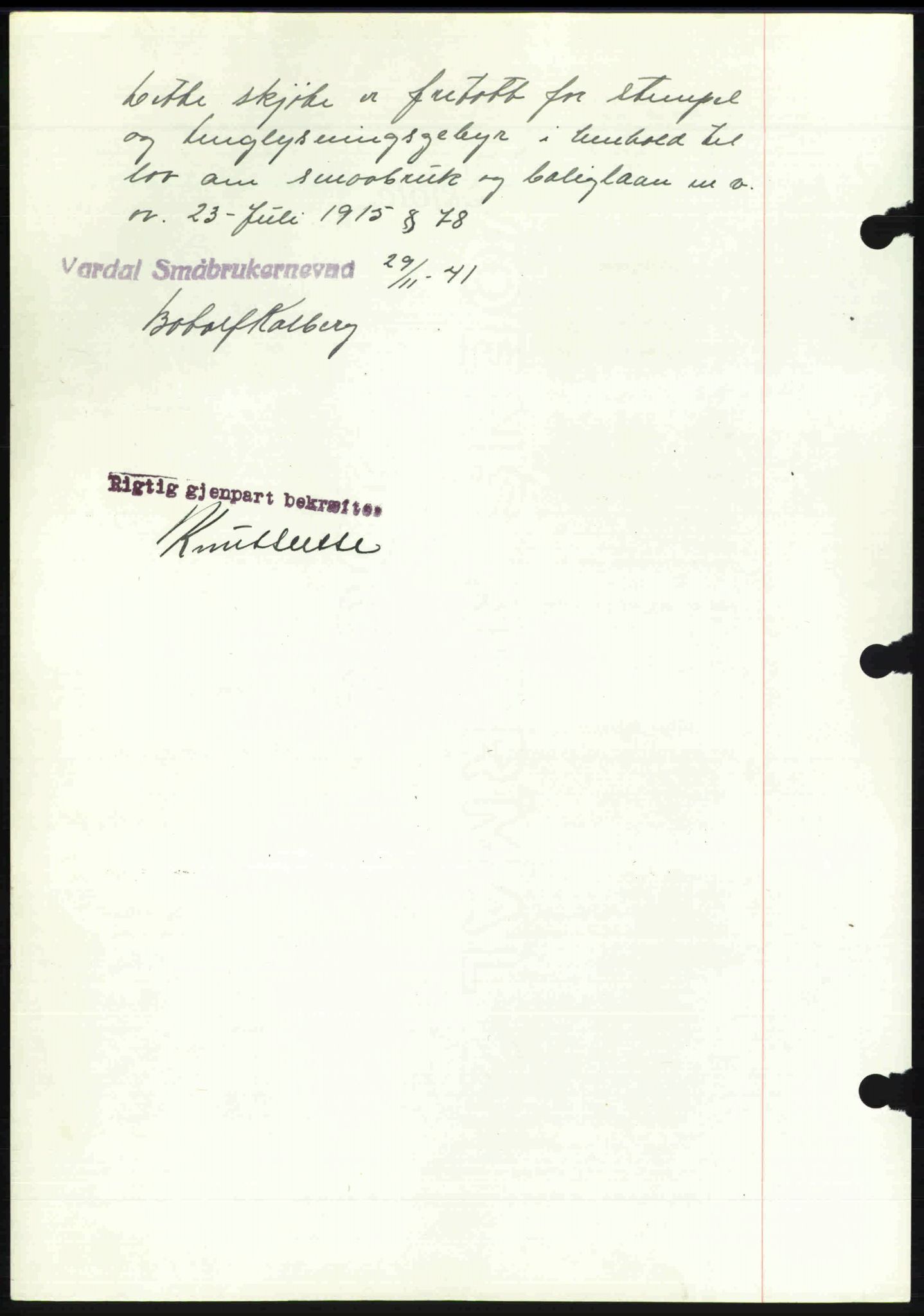 Toten tingrett, SAH/TING-006/H/Hb/Hbc/L0008: Mortgage book no. Hbc-08, 1941-1941, Diary no: : 2363/1941