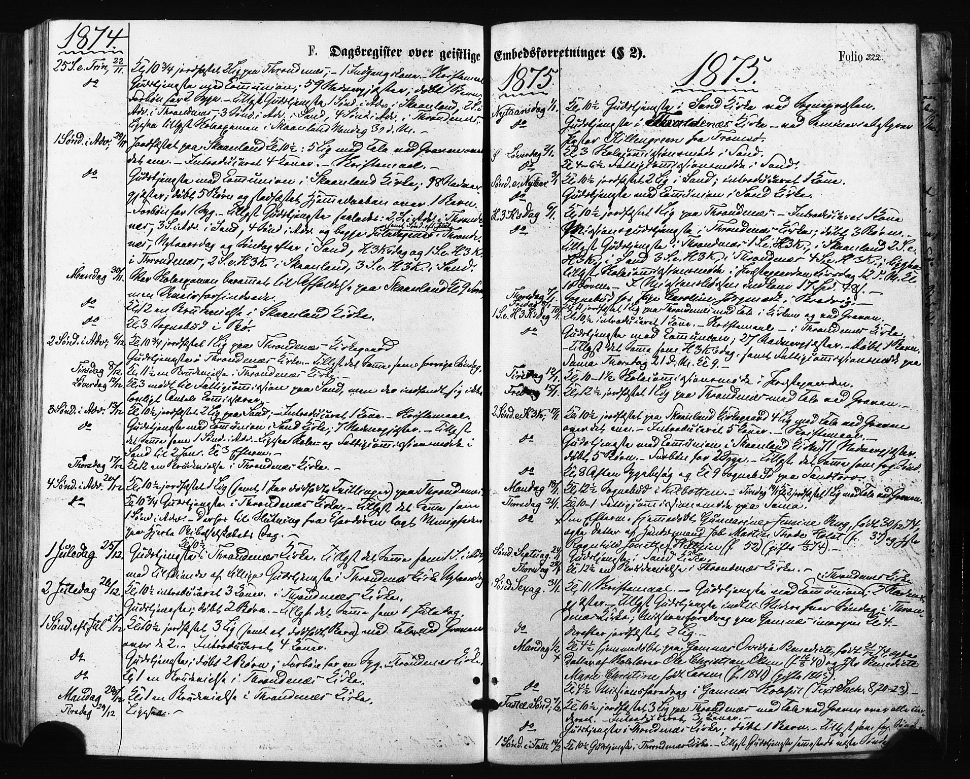 Trondenes sokneprestkontor, SATØ/S-1319/H/Ha/L0013kirke: Parish register (official) no. 13, 1870-1878, p. 322