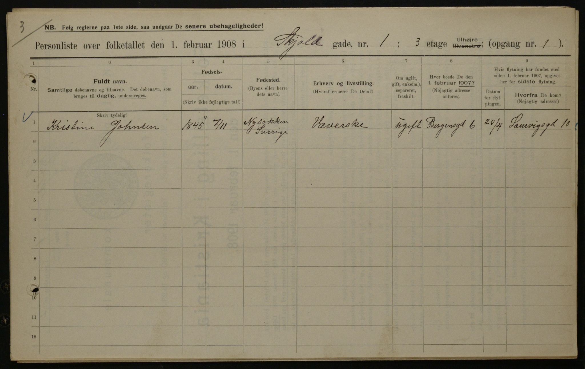 OBA, Municipal Census 1908 for Kristiania, 1908, p. 86532