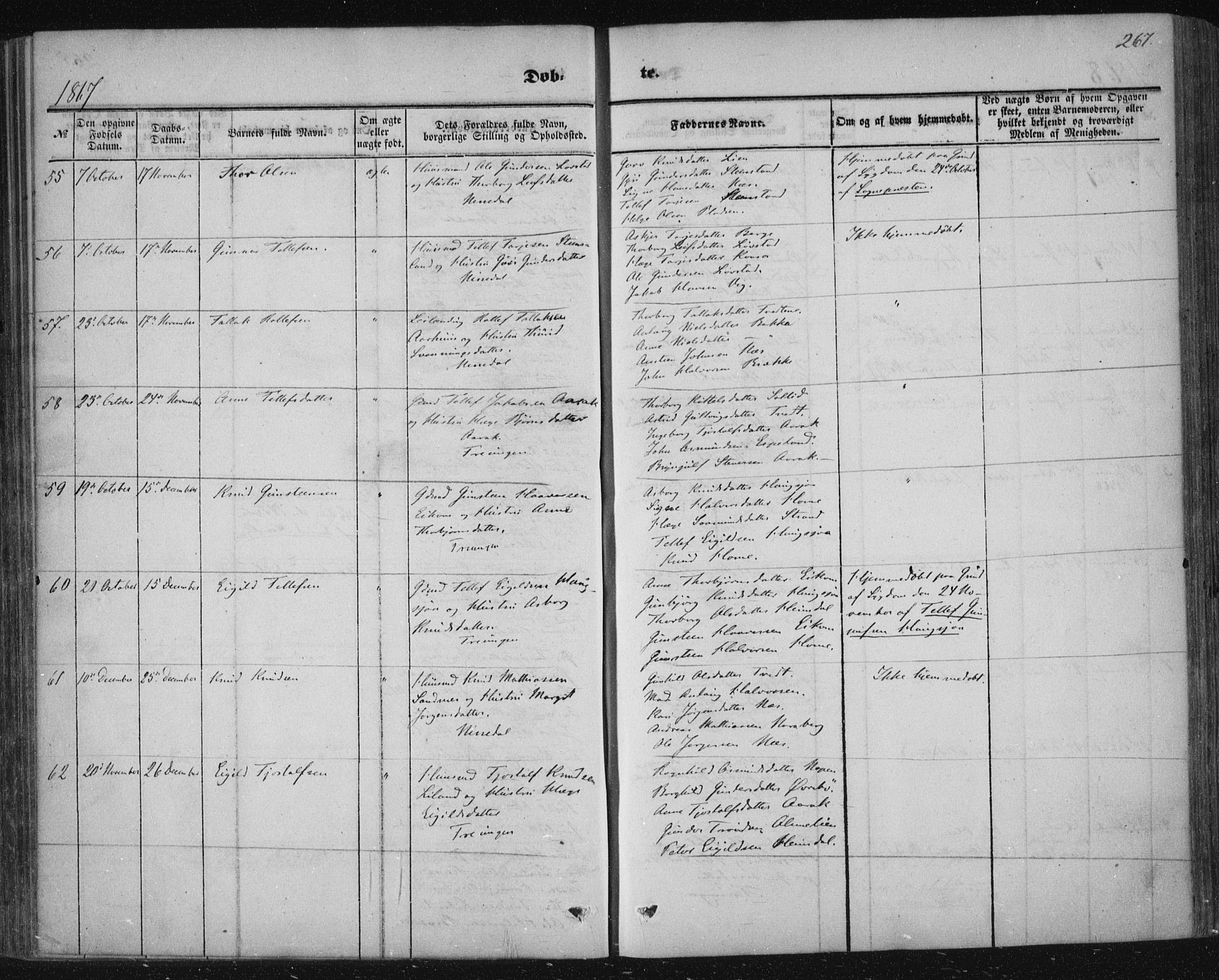 Nissedal kirkebøker, SAKO/A-288/F/Fa/L0003: Parish register (official) no. I 3, 1846-1870, p. 266-267