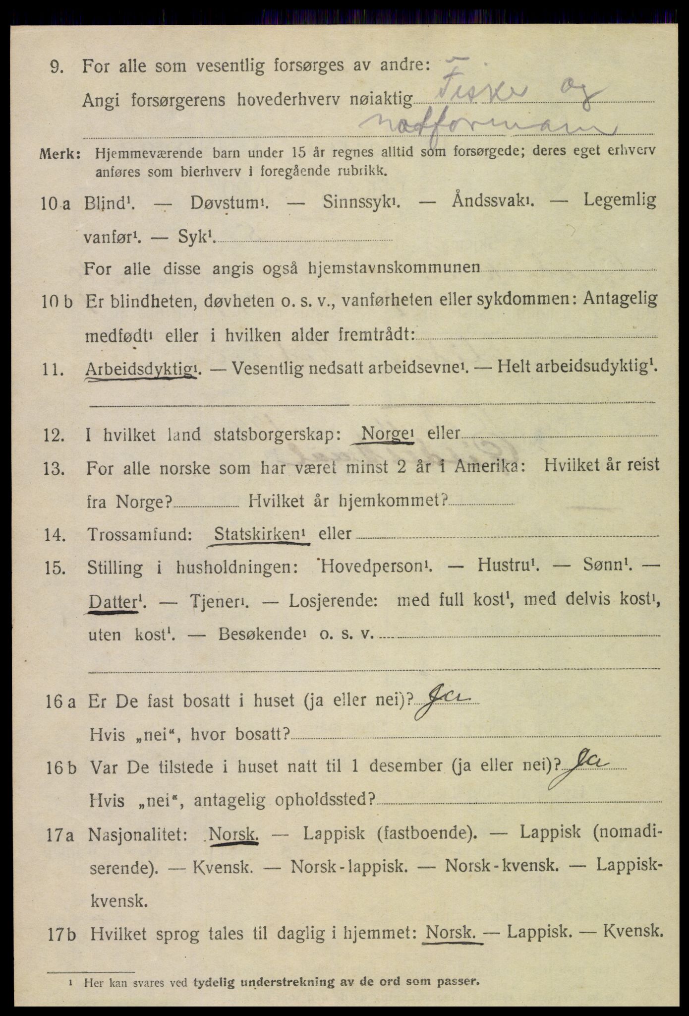 SAT, 1920 census for Gildeskål, 1920, p. 6069