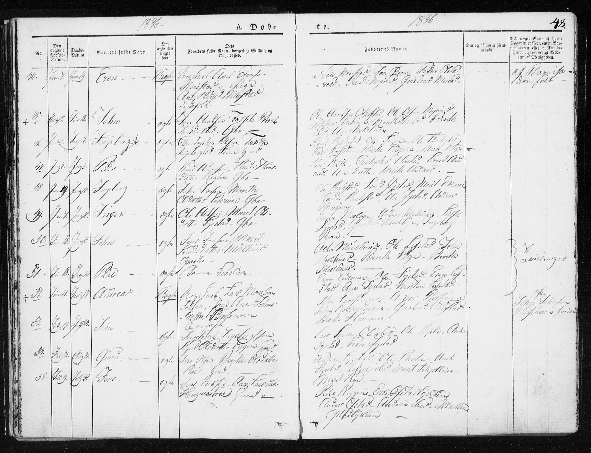 Ministerialprotokoller, klokkerbøker og fødselsregistre - Sør-Trøndelag, AV/SAT-A-1456/665/L0771: Parish register (official) no. 665A06, 1830-1856, p. 48