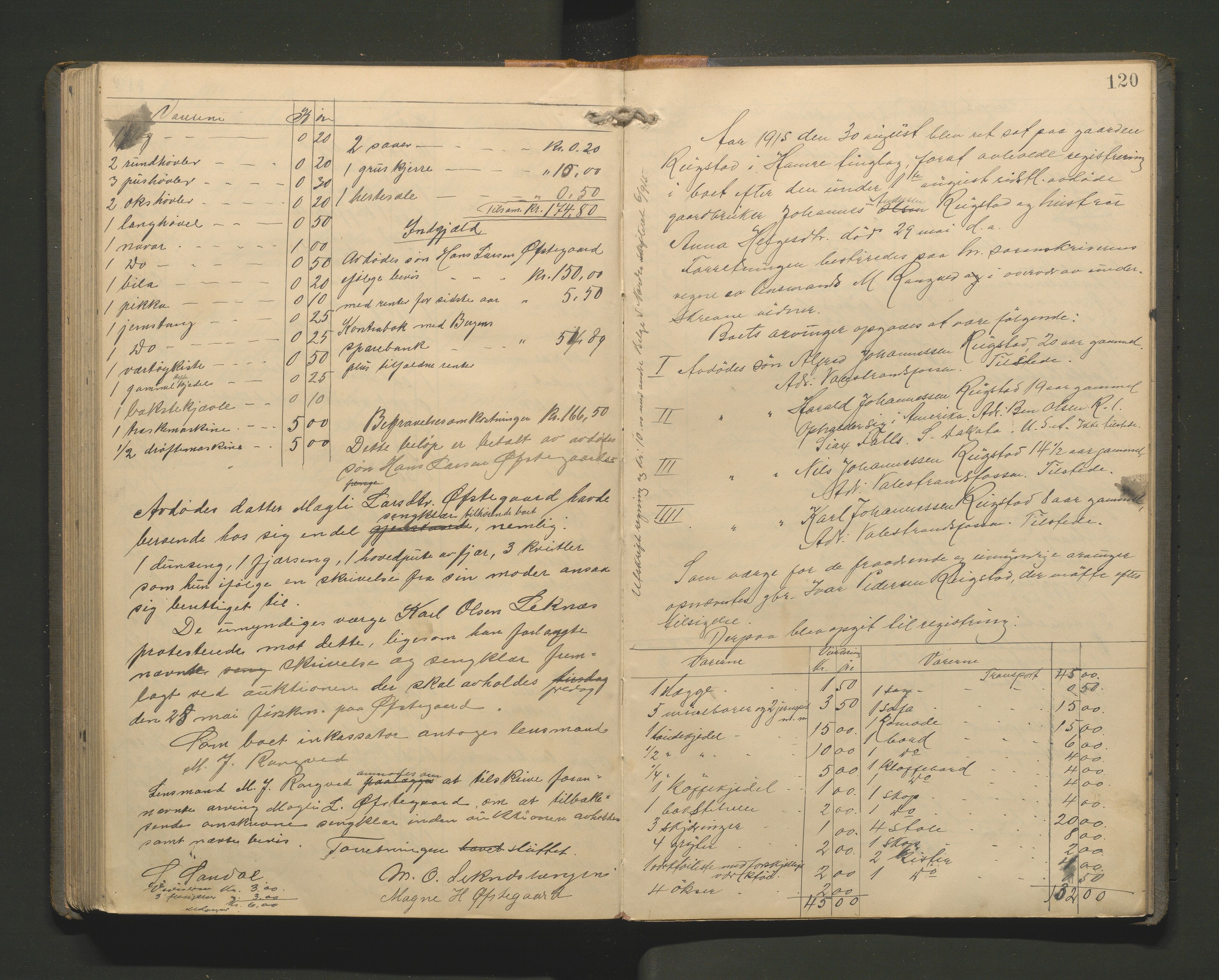 Lensmannen i Hamre, SAB/A-32601/0006/L0003: Registreringsprotokoll, 1904-1917, p. 119b-120a