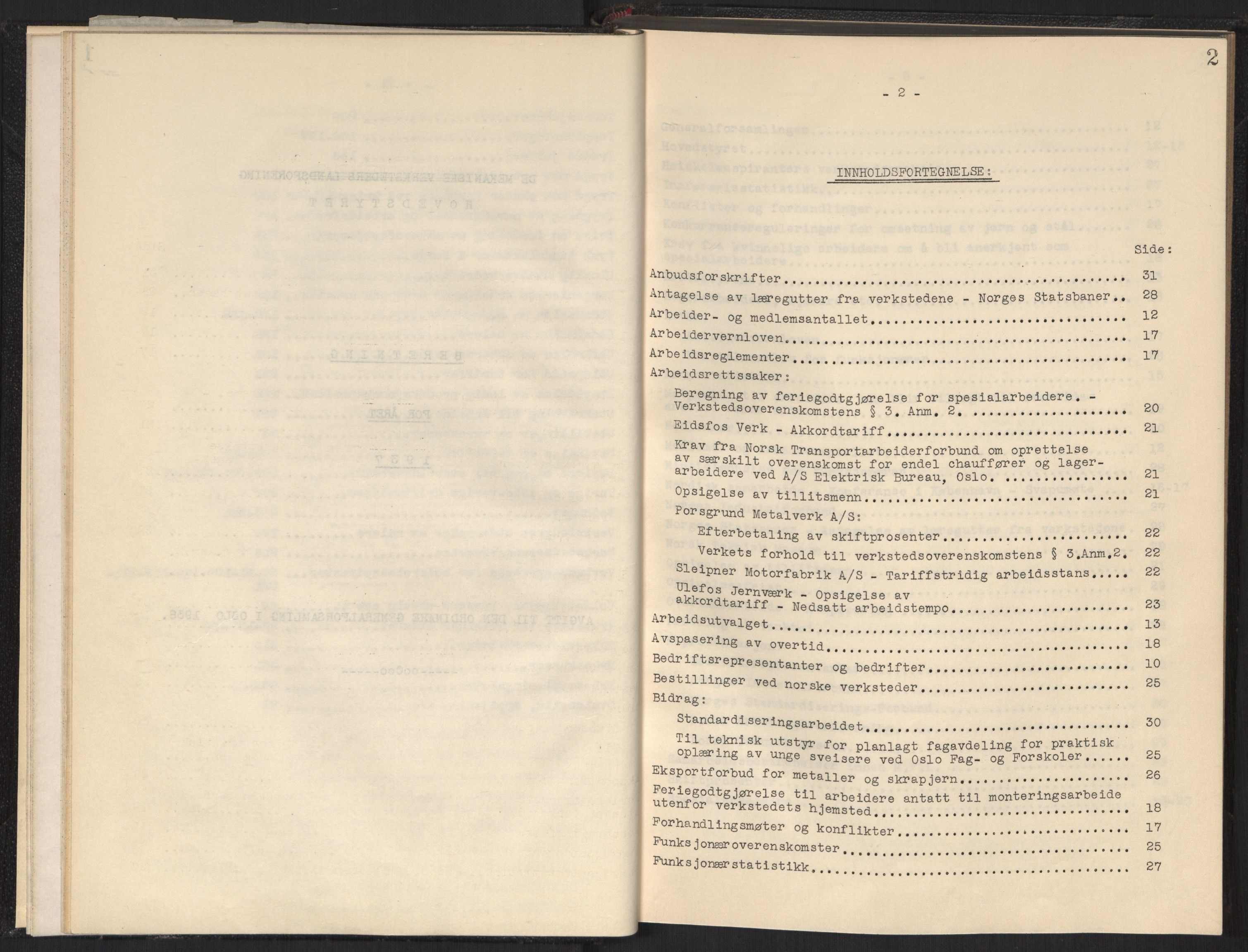 Teknologibedriftenes Landsforening TBL, RA/PA-1700/A/Ad/L0006: Årsberetning med register, 1937-1943, p. 2