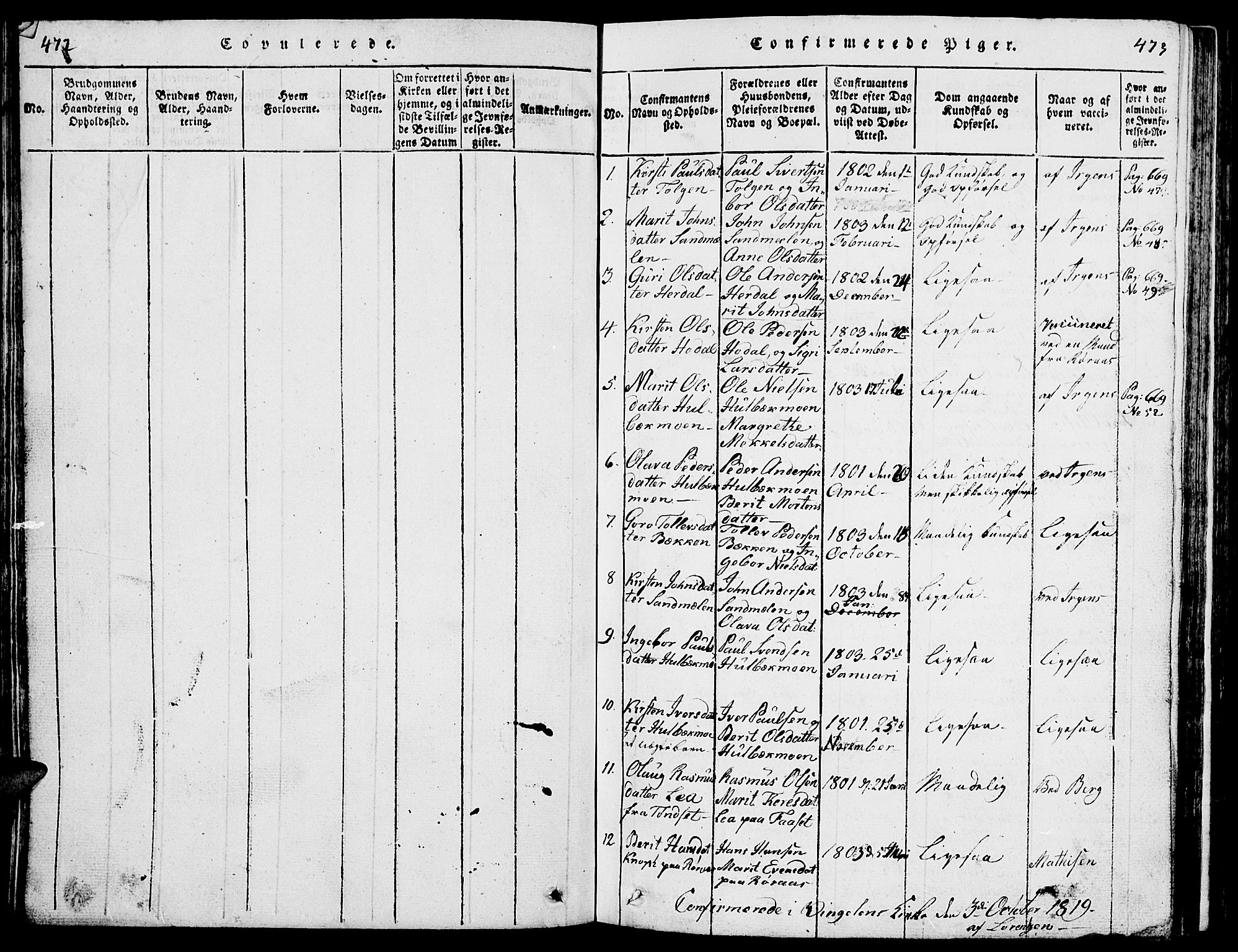 Tolga prestekontor, AV/SAH-PREST-062/L/L0001: Parish register (copy) no. 1, 1814-1877, p. 472-473