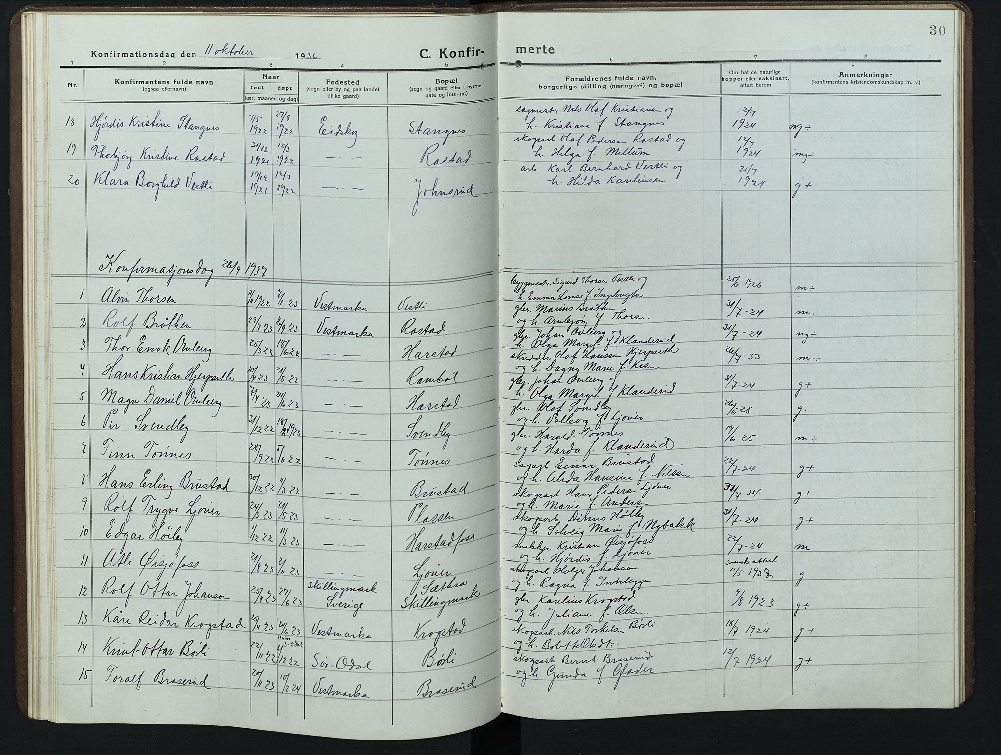 Eidskog prestekontor, SAH/PREST-026/H/Ha/Hab/L0006: Parish register (copy) no. 6, 1917-1952, p. 30