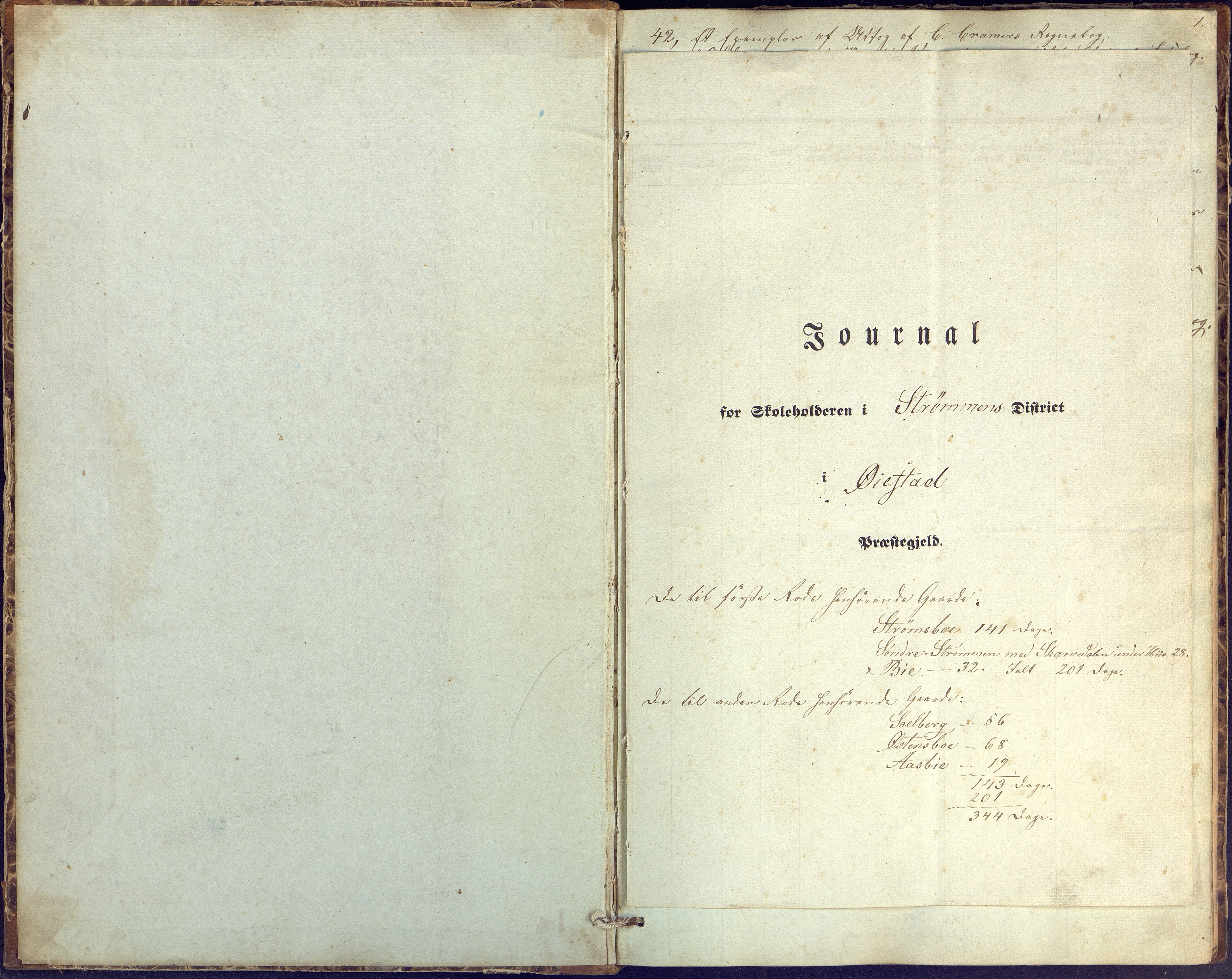 Øyestad kommune frem til 1979, AAKS/KA0920-PK/06/06G/L0001: Skolejournal, 1847-1861, p. 1