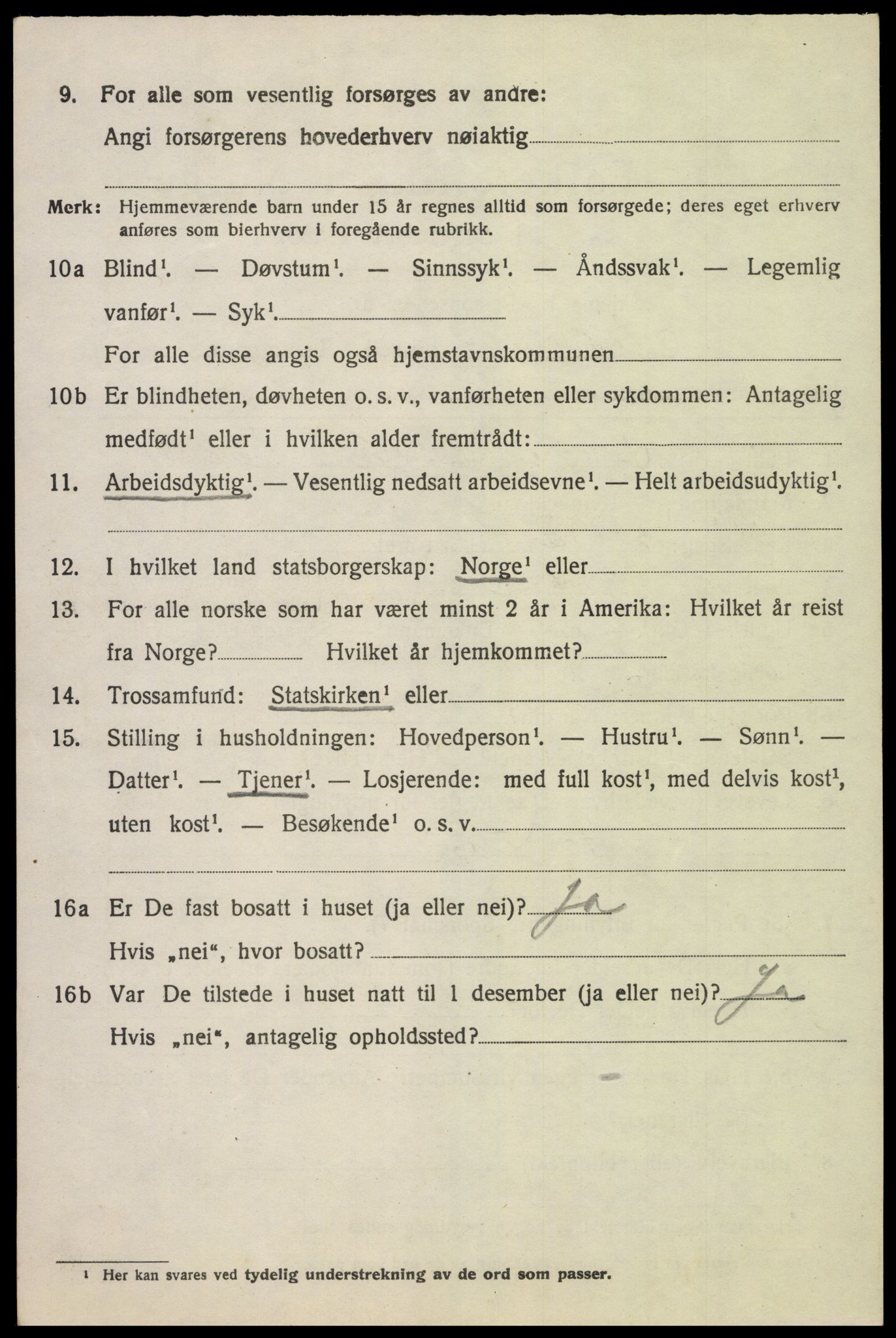 SAK, 1920 census for Åseral, 1920, p. 1149