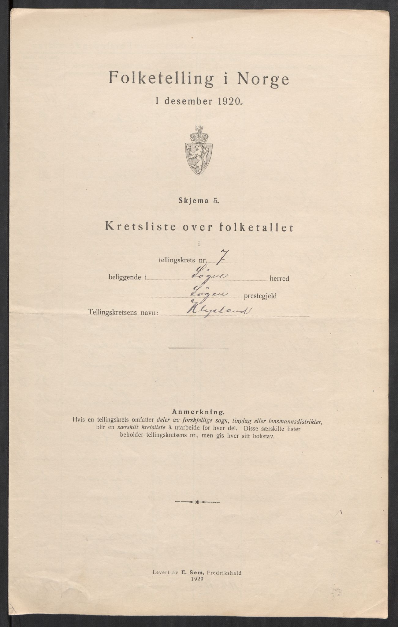 SAK, 1920 census for Søgne, 1920, p. 26