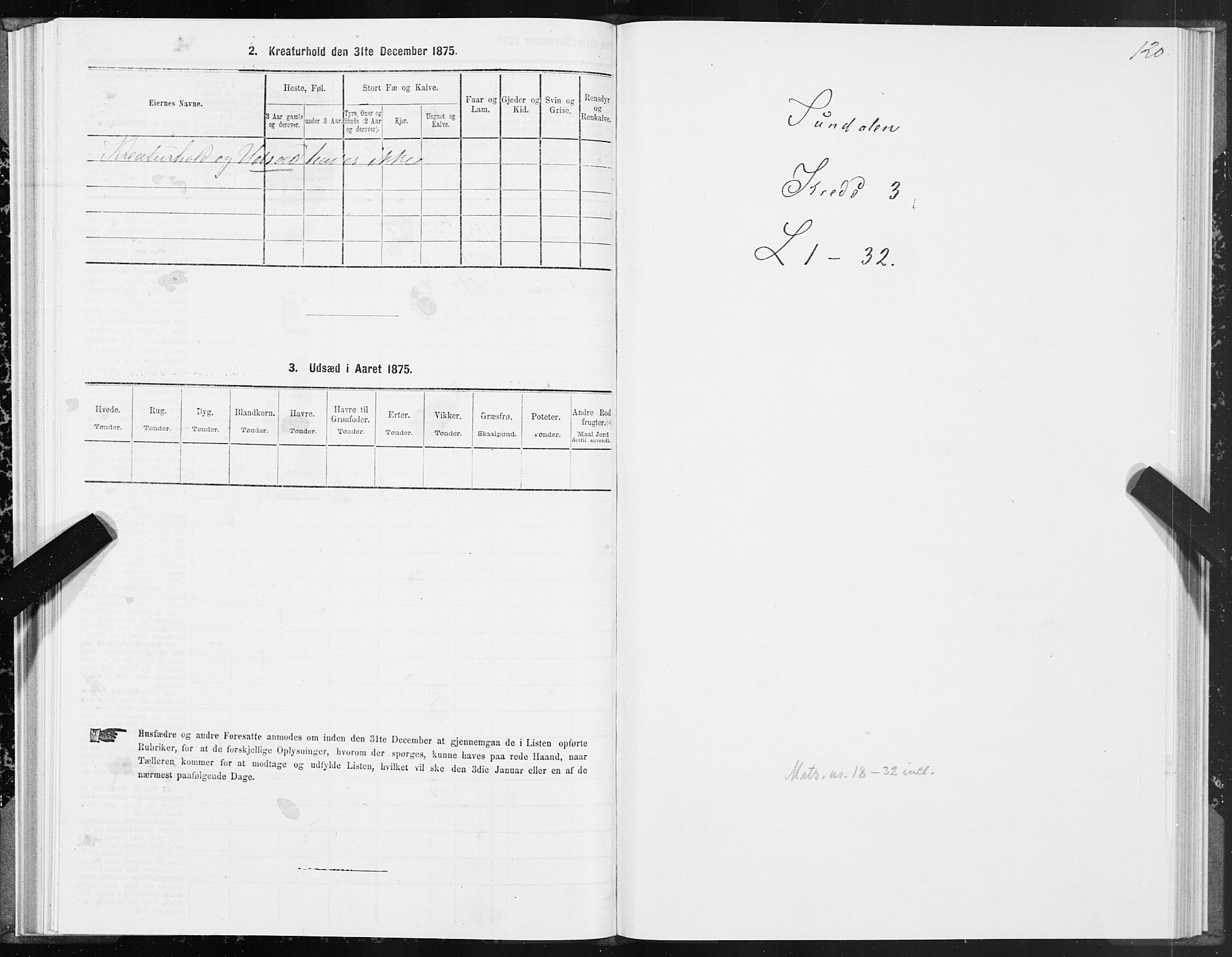 SAT, 1875 census for 1563P Sunndal, 1875, p. 1120