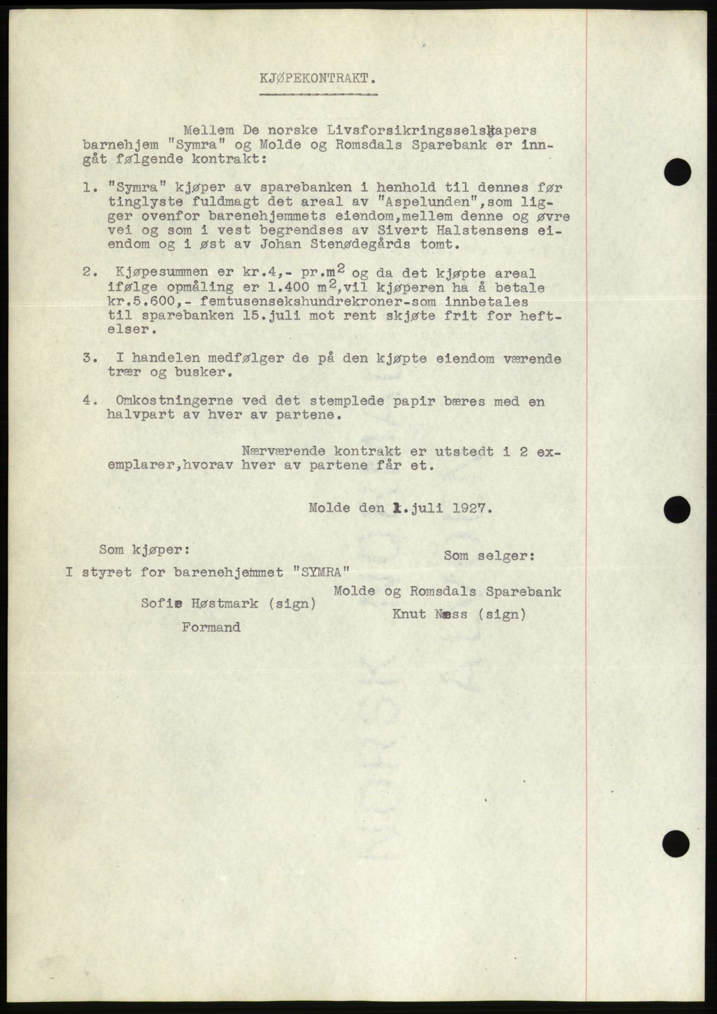 Molde byfogd, AV/SAT-A-0025/2/2C/L0011: Mortgage book no. 11, 1926-1932, Deed date: 15.08.1927