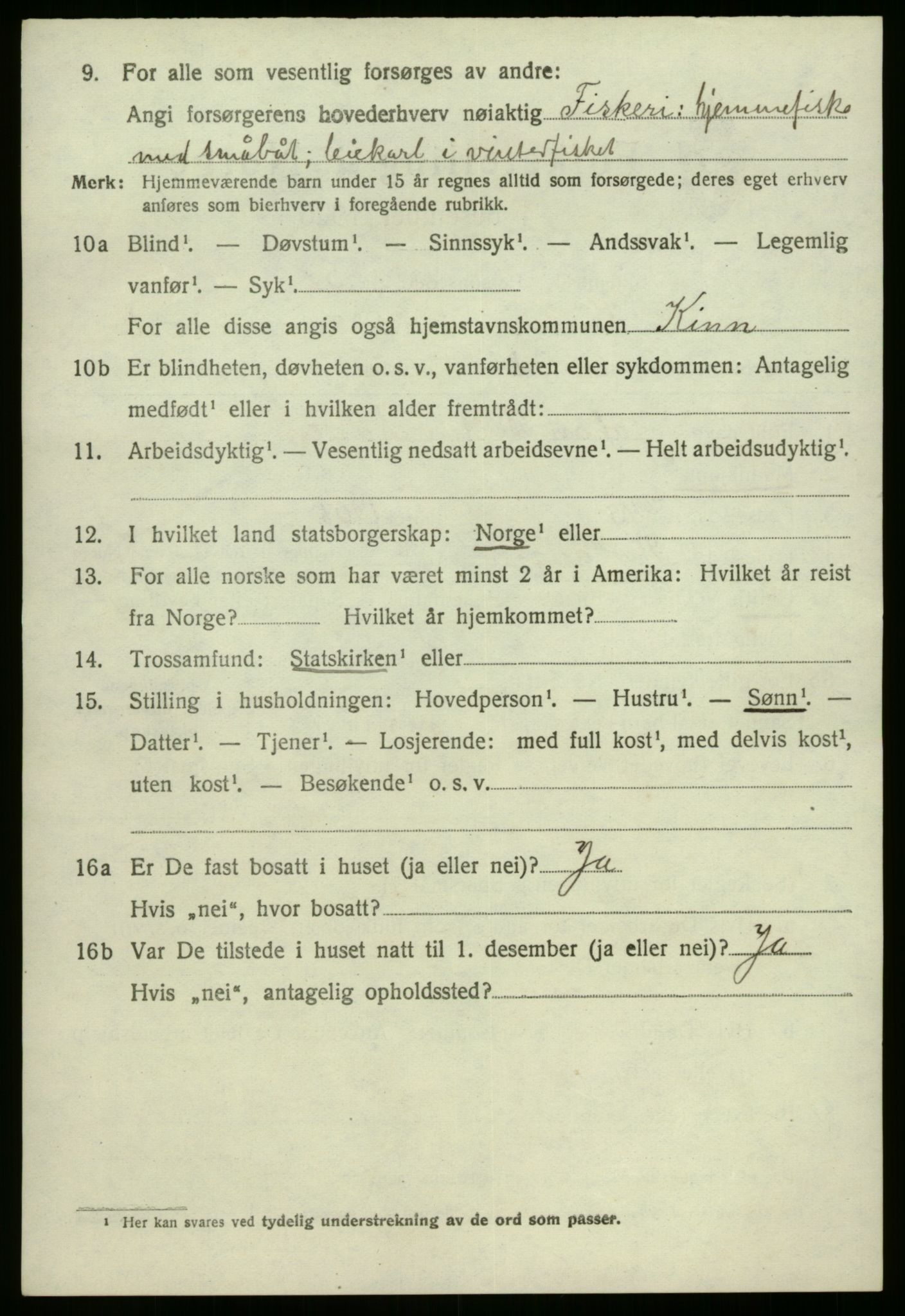 SAB, 1920 census for Kinn, 1920, p. 5584