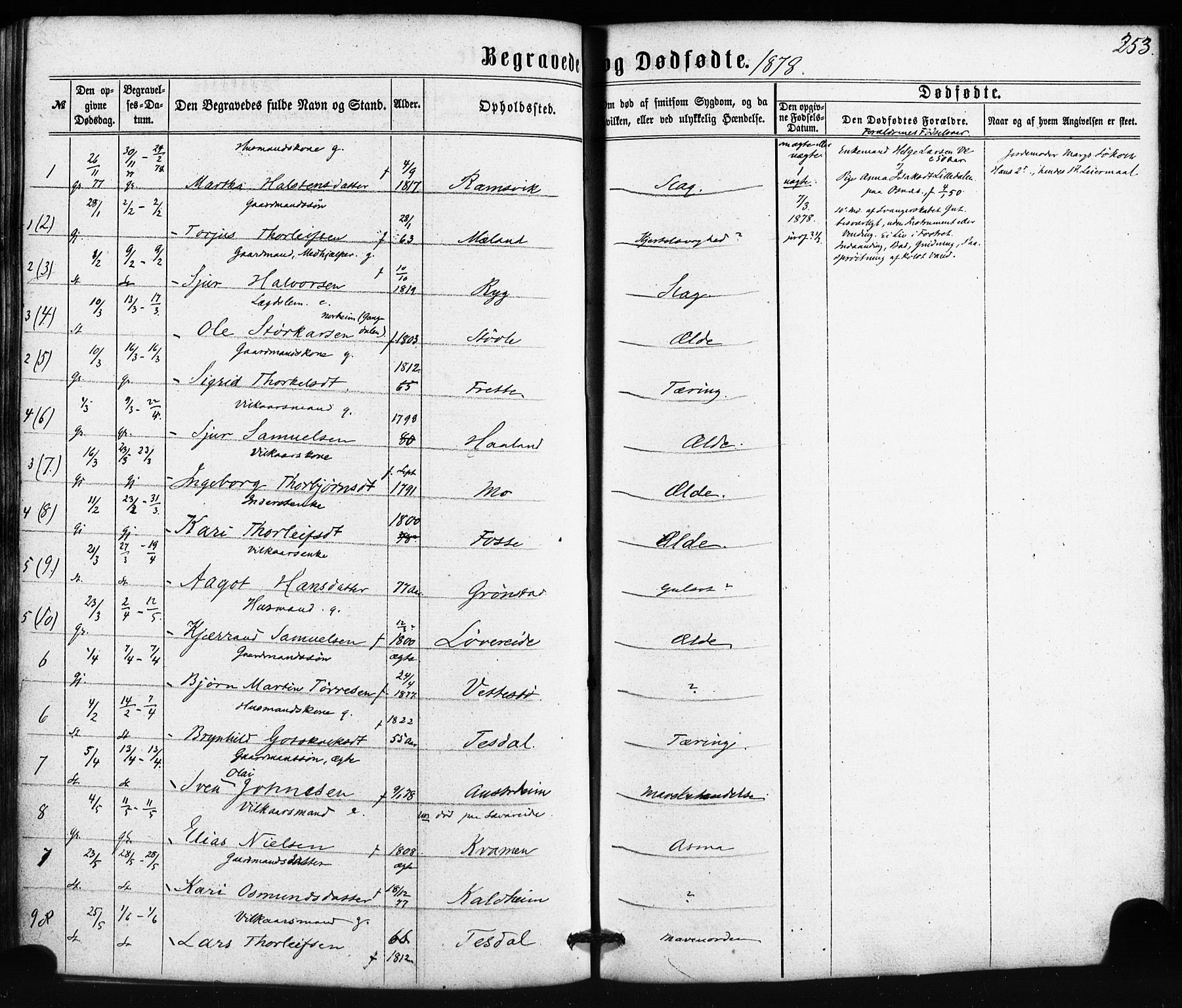 Etne sokneprestembete, SAB/A-75001/H/Haa: Parish register (official) no. A 9, 1862-1878, p. 253