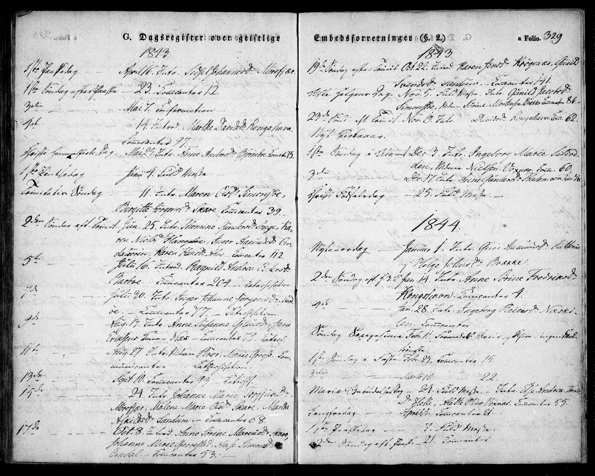 Tromøy sokneprestkontor, SAK/1111-0041/F/Fa/L0004: Parish register (official) no. A 4, 1837-1846, p. 329