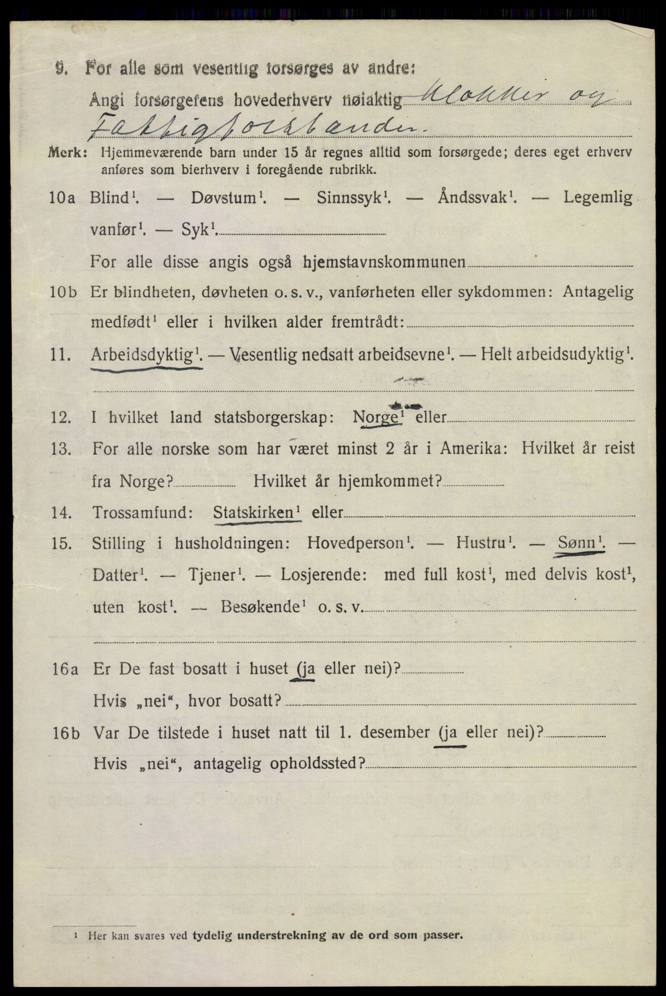 SAKO, 1920 census for Sandeherred, 1920, p. 9577