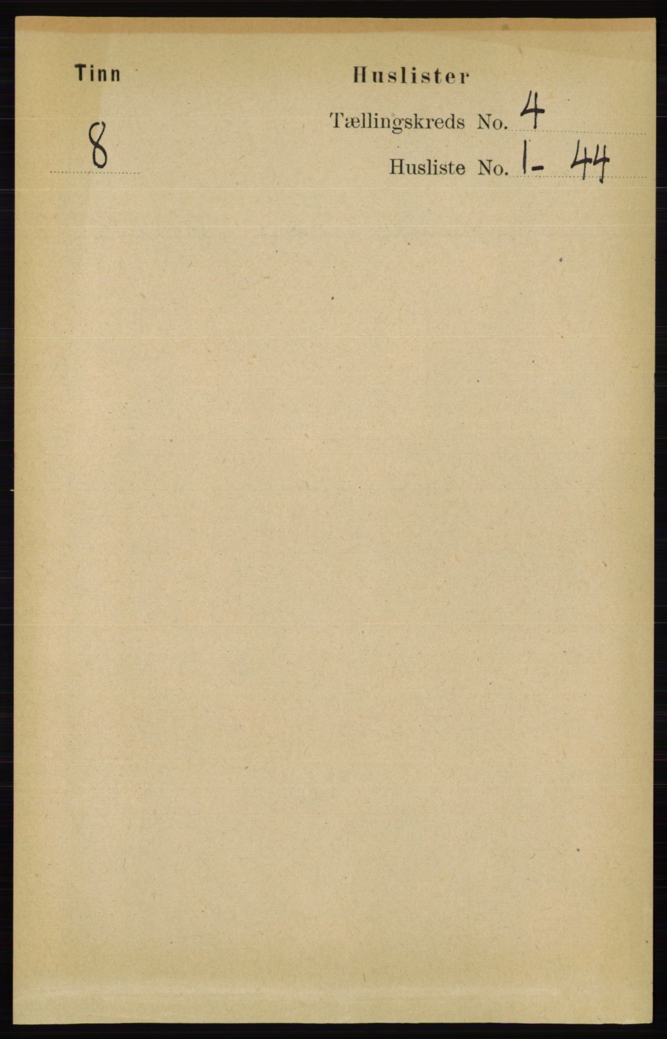 RA, 1891 census for 0826 Tinn, 1891, p. 677