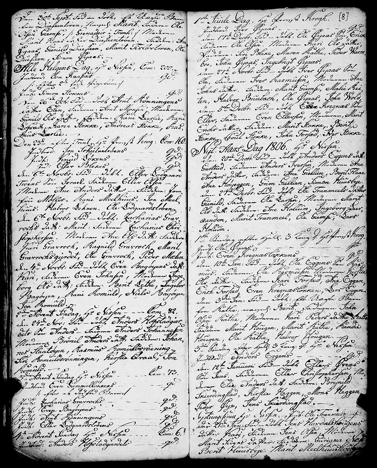 Ministerialprotokoller, klokkerbøker og fødselsregistre - Sør-Trøndelag, SAT/A-1456/691/L1091: Parish register (copy) no. 691C02, 1802-1815, p. 8