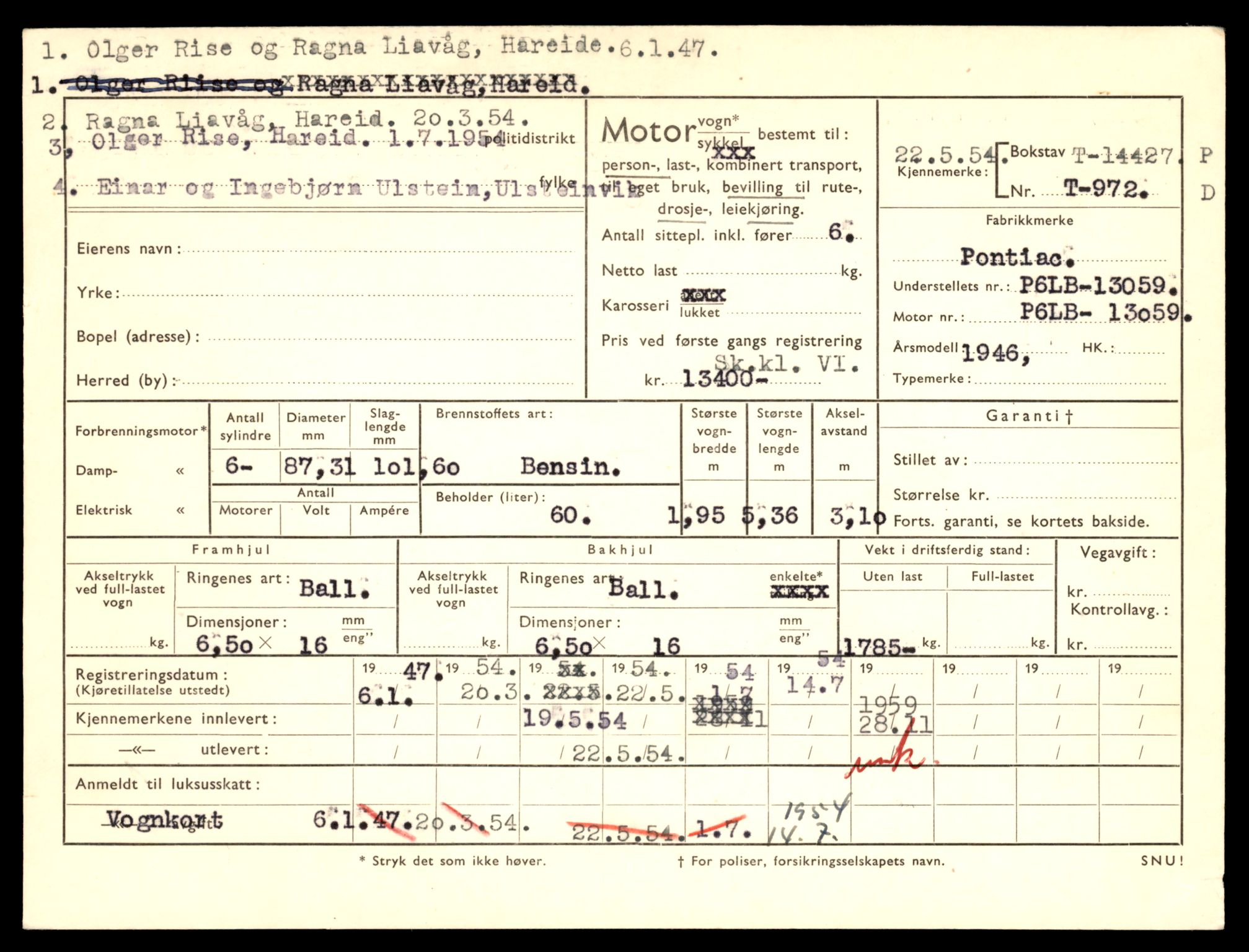 Møre og Romsdal vegkontor - Ålesund trafikkstasjon, AV/SAT-A-4099/F/Fe/L0045: Registreringskort for kjøretøy T 14320 - T 14444, 1927-1998, p. 2709