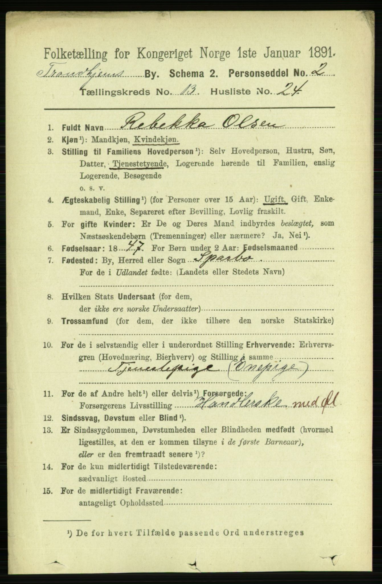 RA, 1891 census for 1601 Trondheim, 1891, p. 10476