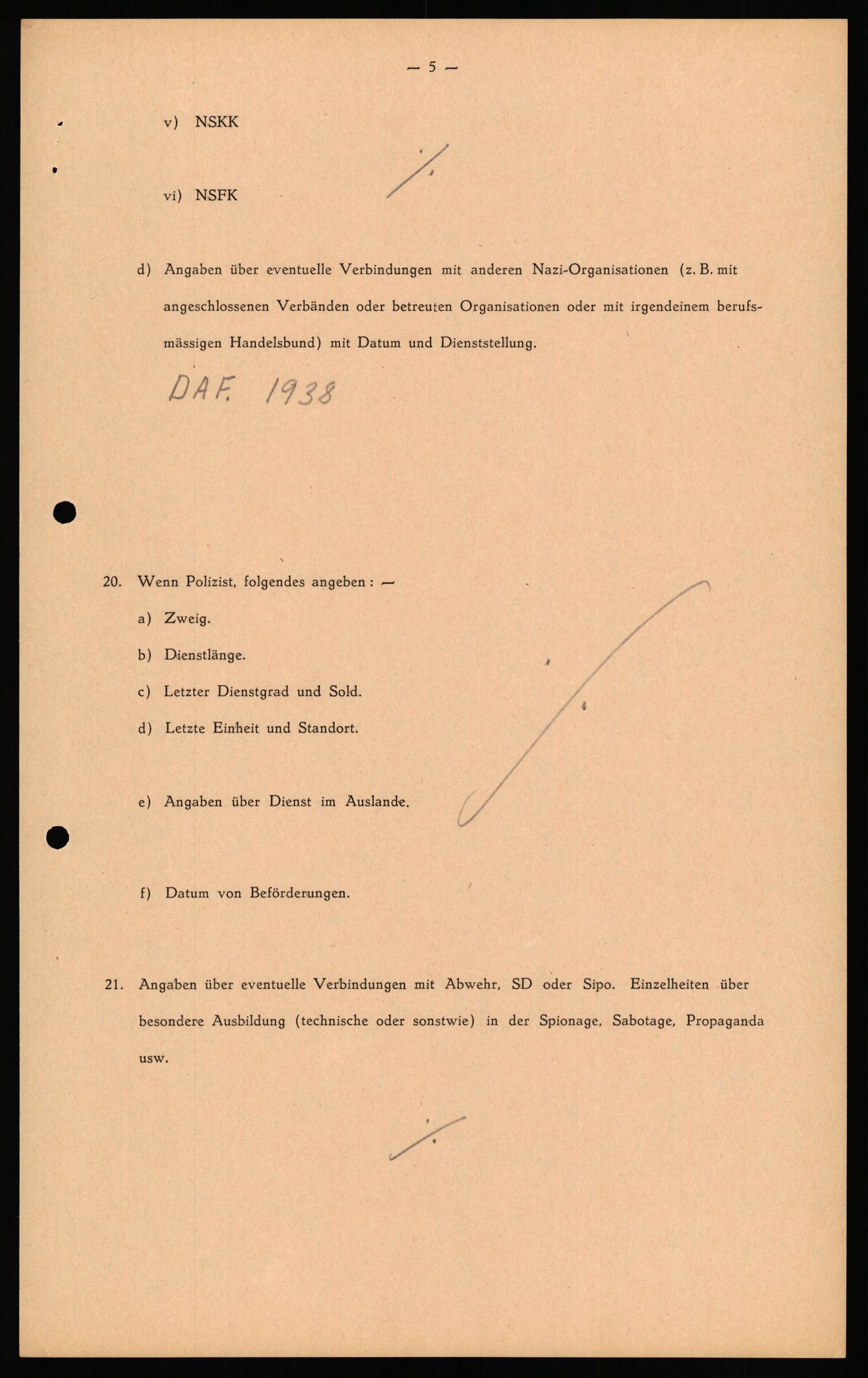 Forsvaret, Forsvarets overkommando II, AV/RA-RAFA-3915/D/Db/L0039: CI Questionaires. Tyske okkupasjonsstyrker i Norge. Østerrikere., 1945-1946, p. 113