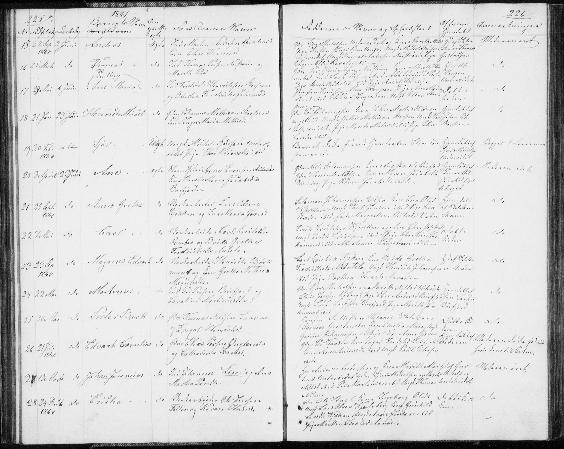 Skjervøy sokneprestkontor, SATØ/S-1300/H/Ha/Hab/L0003klokker: Parish register (copy) no. 3, 1849-1861, p. 225-226