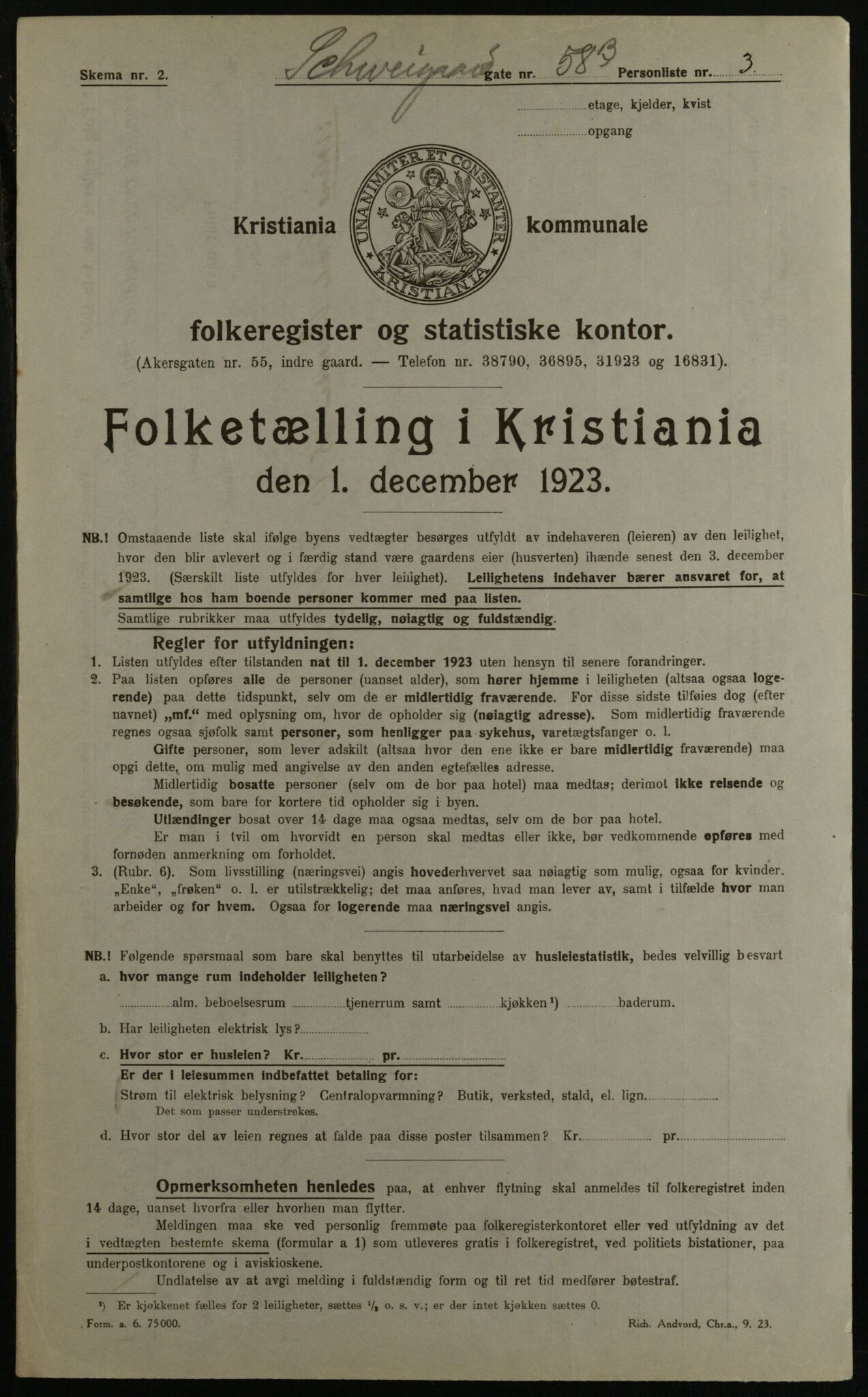 OBA, Municipal Census 1923 for Kristiania, 1923, p. 101289