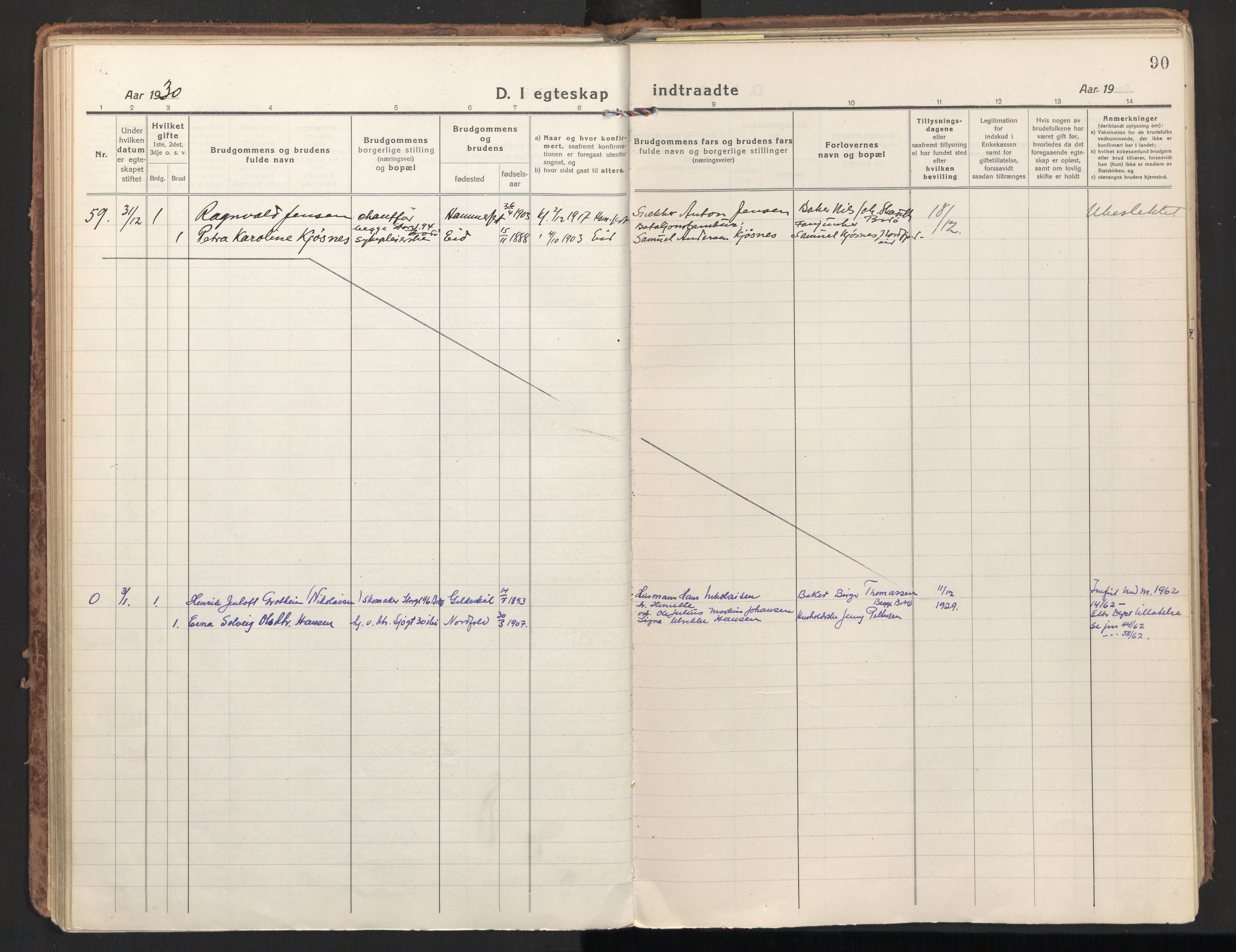 Ministerialprotokoller, klokkerbøker og fødselsregistre - Nordland, AV/SAT-A-1459/801/L0018: Parish register (official) no. 801A18, 1916-1930, p. 90