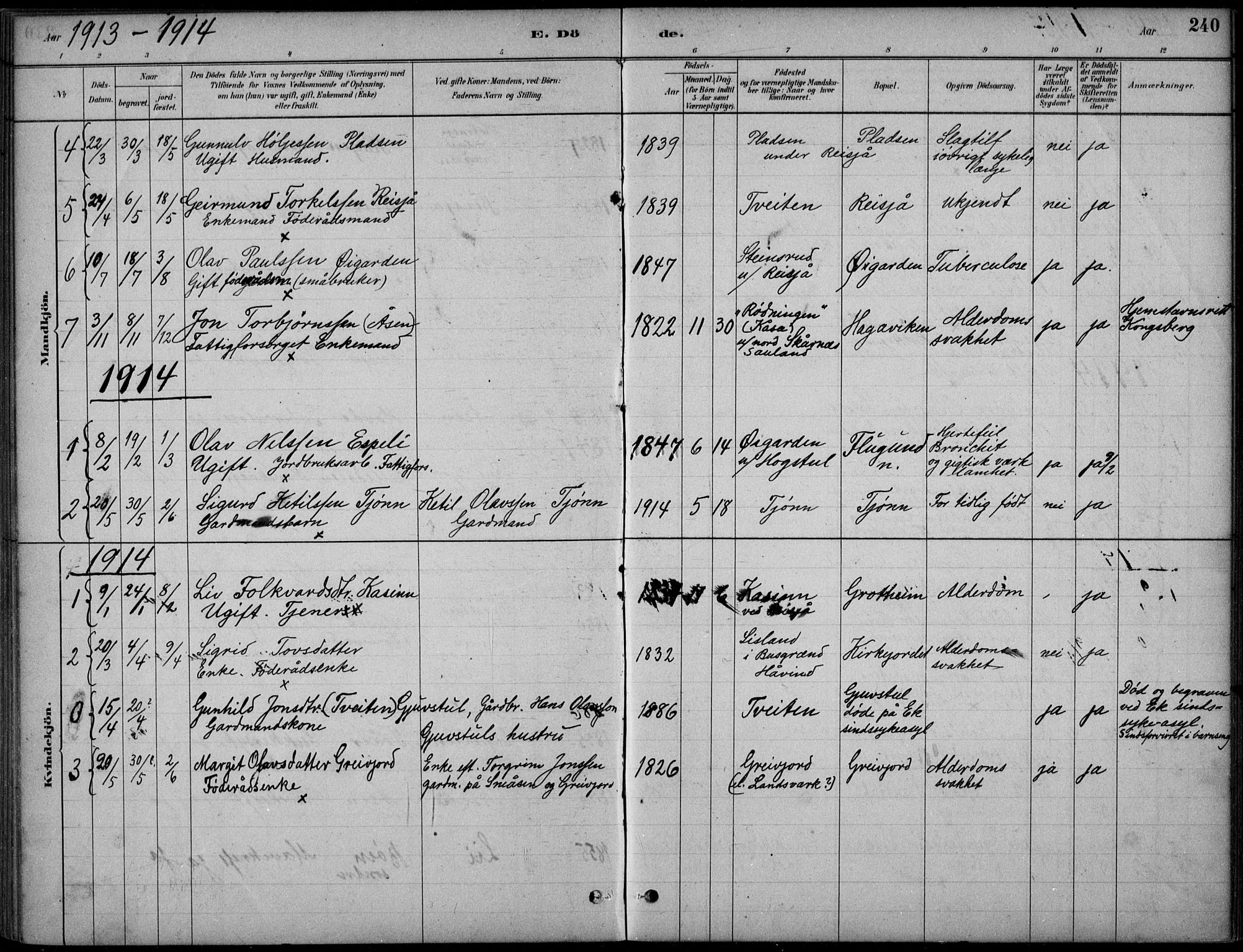 Hjartdal kirkebøker, SAKO/A-270/F/Fc/L0002: Parish register (official) no. III 2, 1880-1936, p. 240