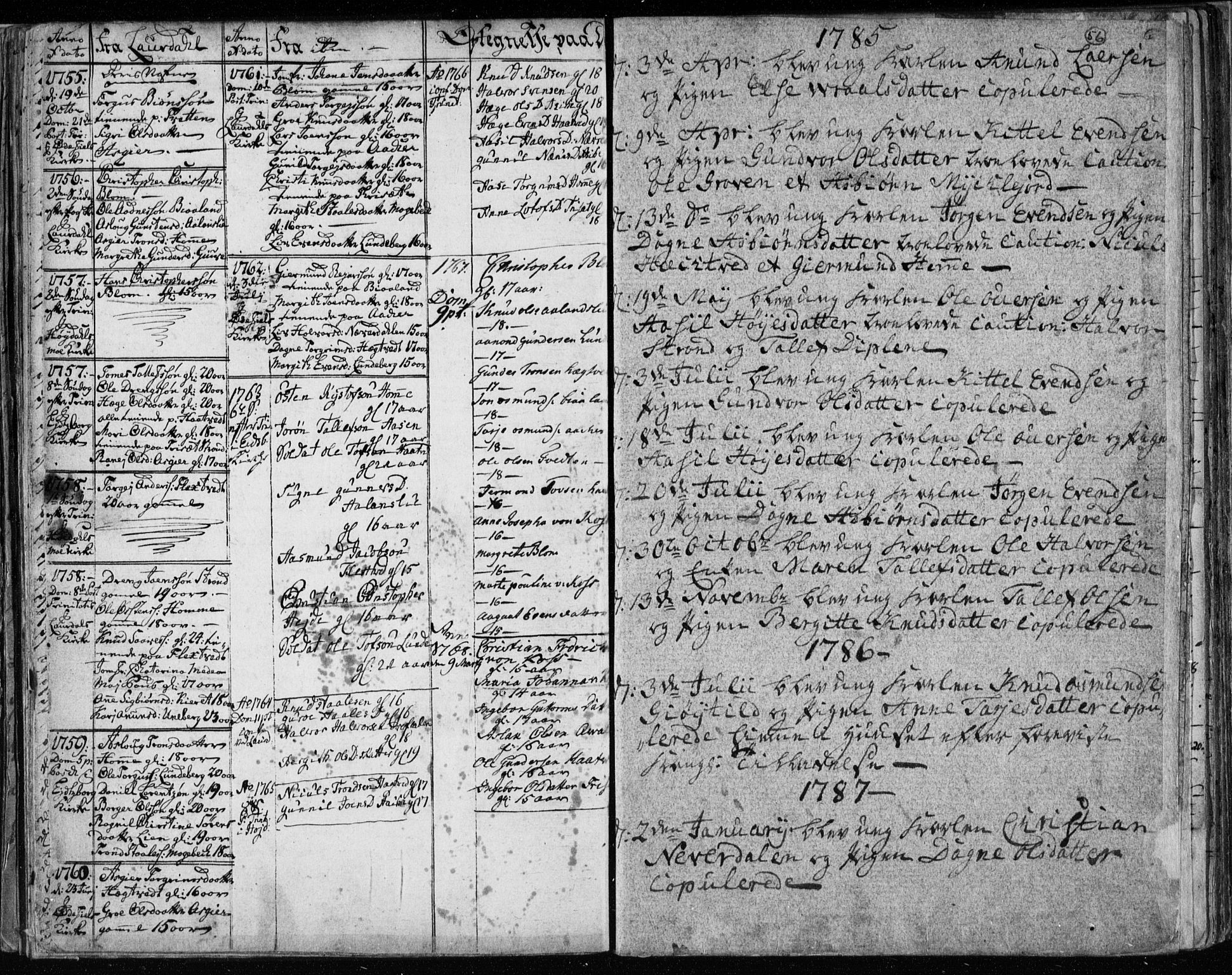 Lårdal kirkebøker, SAKO/A-284/F/Fa/L0003: Parish register (official) no. I 3, 1754-1790, p. 56