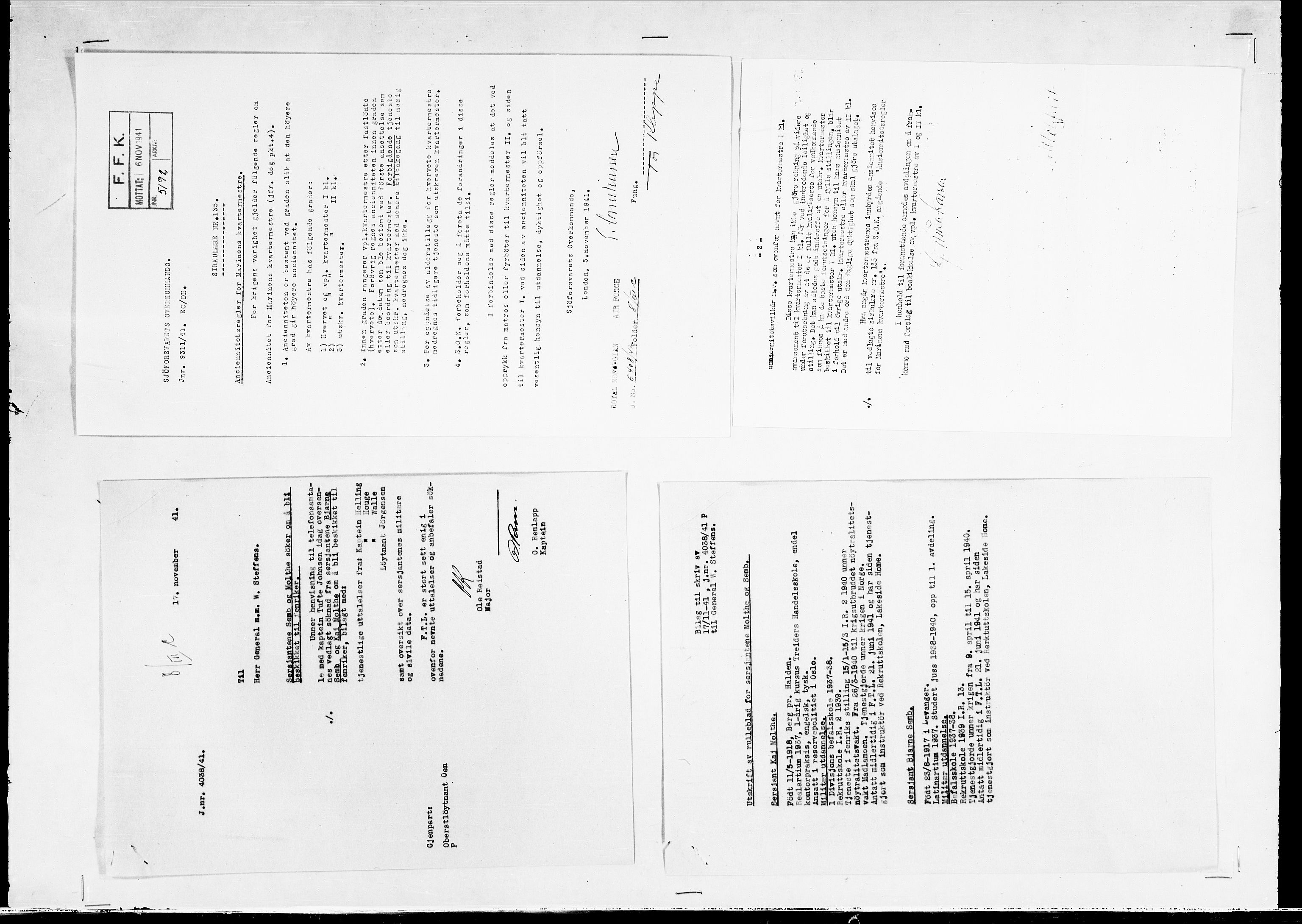 Forsvaret, Flyvåpnenes treningsleir 1940-1945, AV/RA-RAFA-3974/V/L0038: Ekspedisjonskontoret. 8. Personellkontoret, 1940-1945