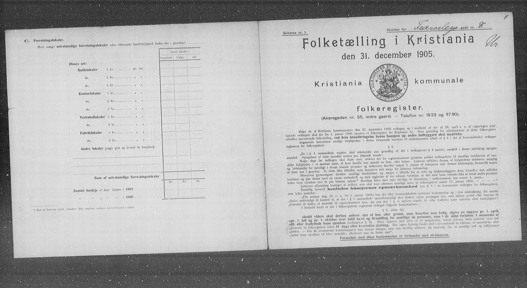 OBA, Municipal Census 1905 for Kristiania, 1905, p. 12428