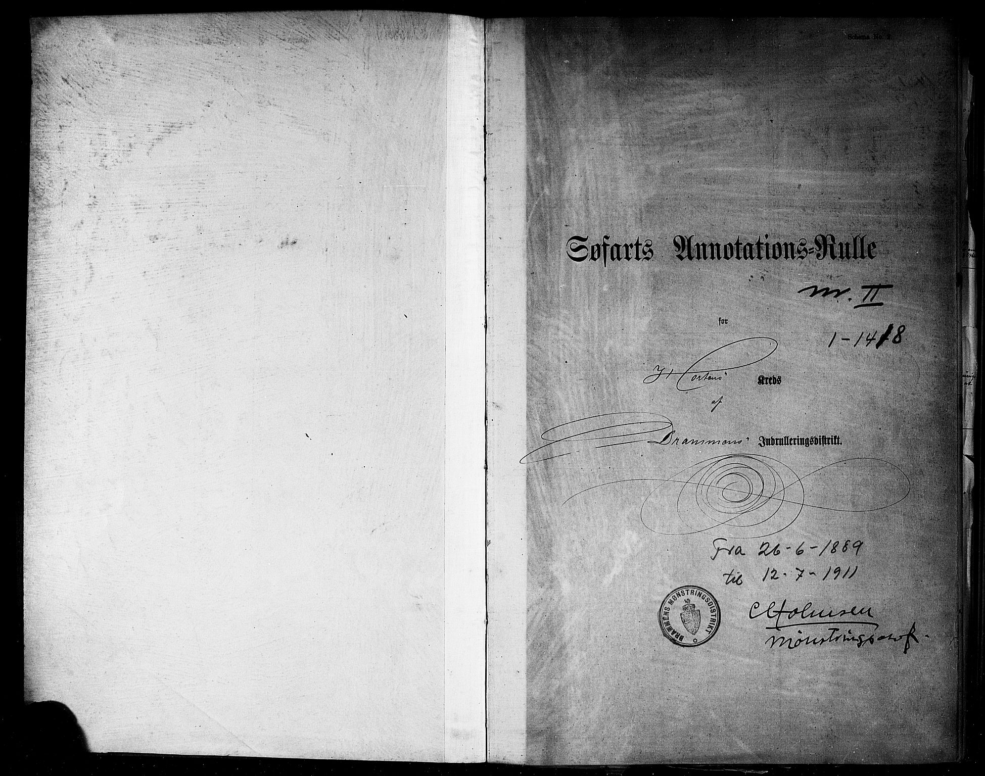 Horten innrulleringskontor, SAKO/A-785/F/Fb/L0006: Annotasjonsrulle, 1889-1911, p. 2