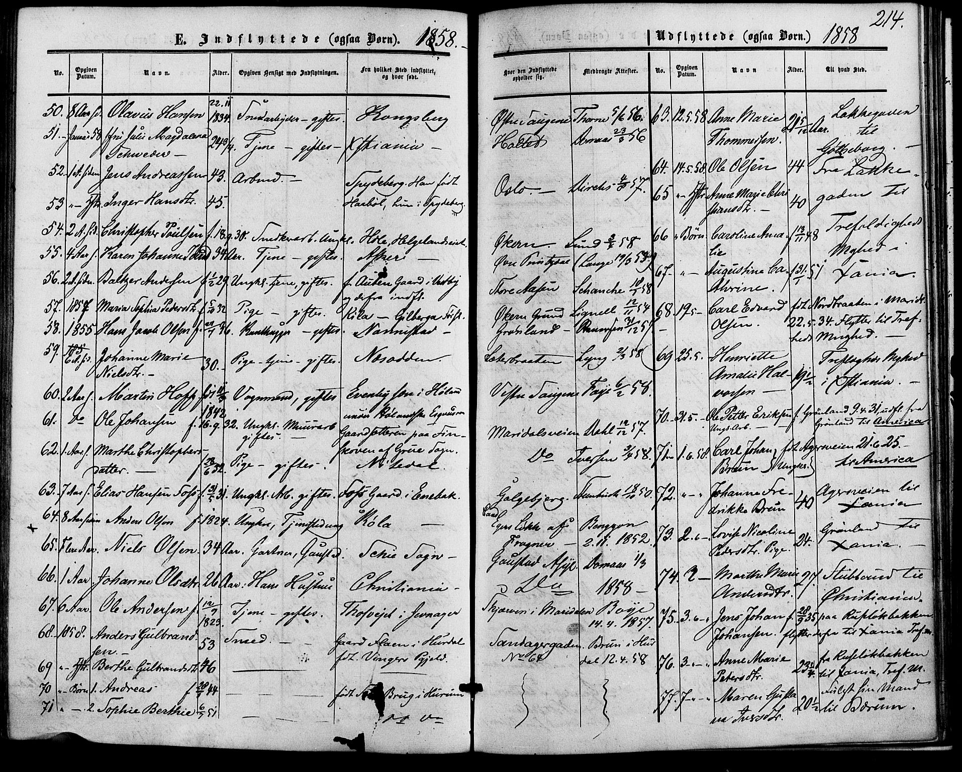 Vestre Aker prestekontor Kirkebøker, AV/SAO-A-10025/F/Fa/L0001: Parish register (official) no. 1, 1853-1858, p. 214