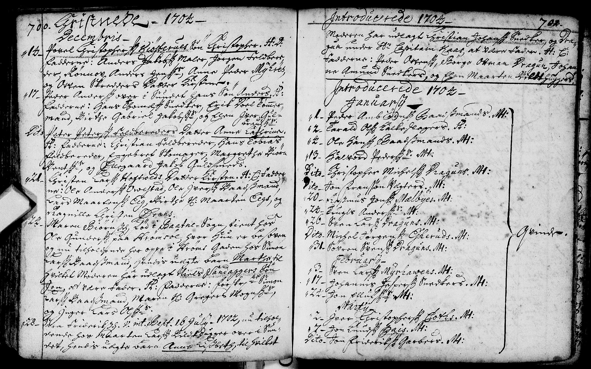 Bragernes kirkebøker, AV/SAKO-A-6/F/Fa/L0002: Parish register (official) no. I 2, 1680-1705, p. 700-701