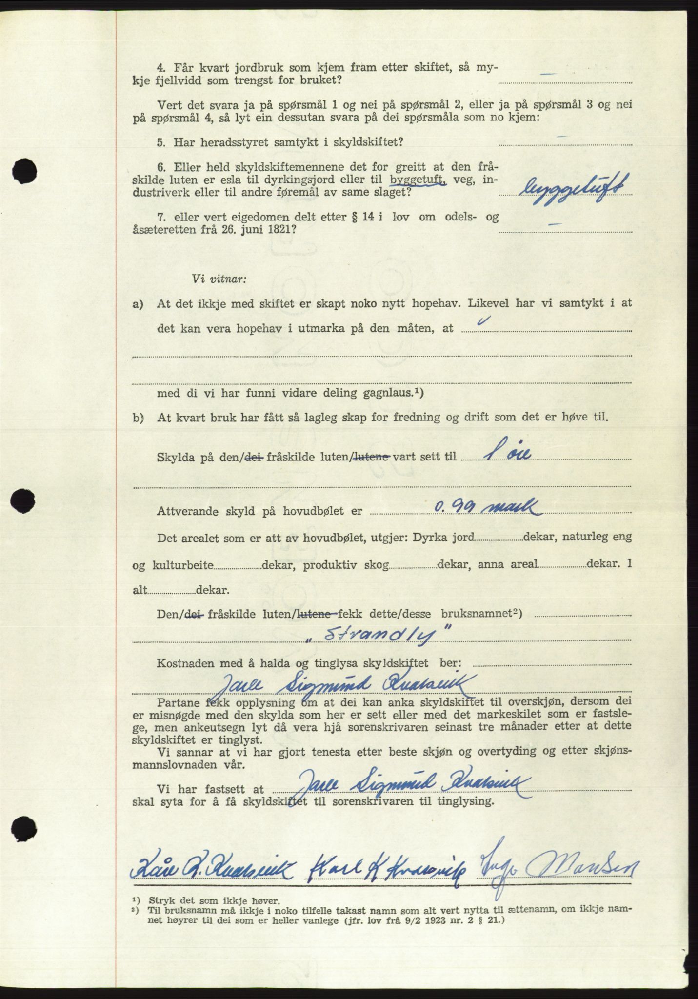 Søre Sunnmøre sorenskriveri, AV/SAT-A-4122/1/2/2C/L0108: Mortgage book no. 34A, 1957-1958, Diary no: : 2841/1957