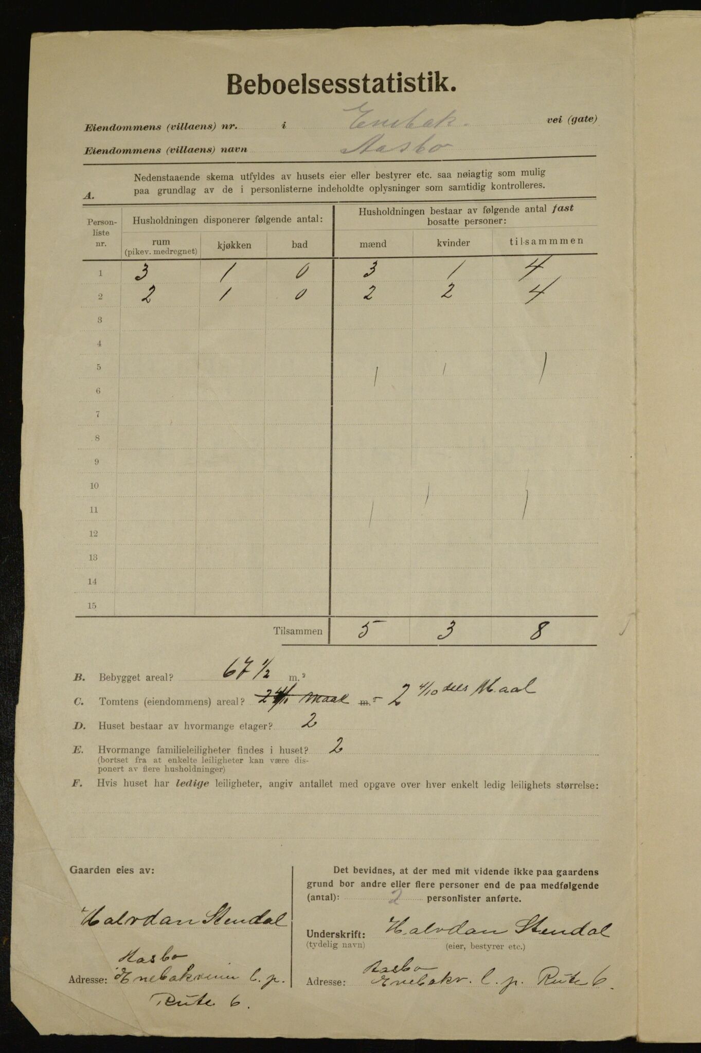 , Municipal Census 1923 for Aker, 1923, p. 38292