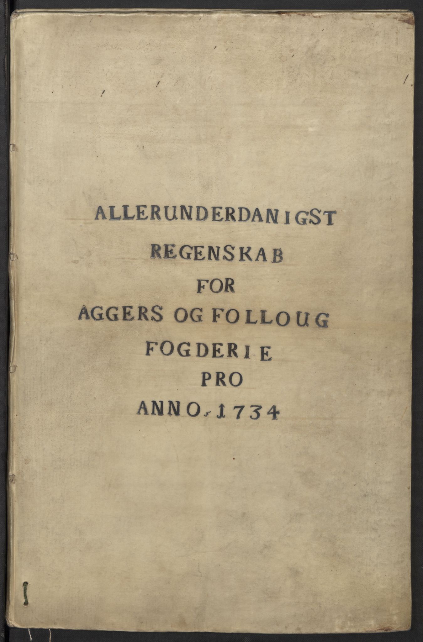 Rentekammeret inntil 1814, Reviderte regnskaper, Fogderegnskap, AV/RA-EA-4092/R10/L0473: Fogderegnskap Aker og Follo, 1734, p. 1