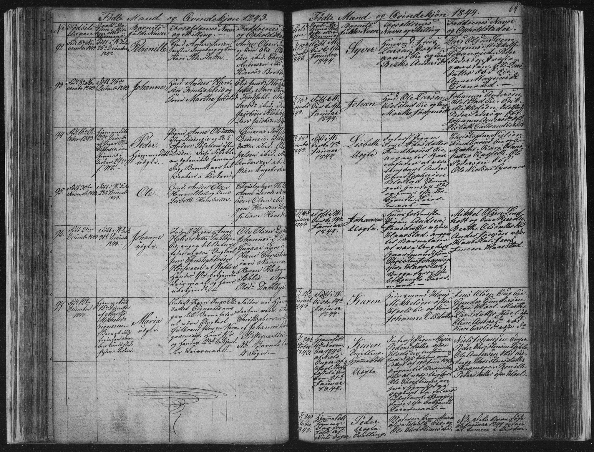 Vang prestekontor, Hedmark, SAH/PREST-008/H/Ha/Hab/L0008: Parish register (copy) no. 8, 1832-1854, p. 64