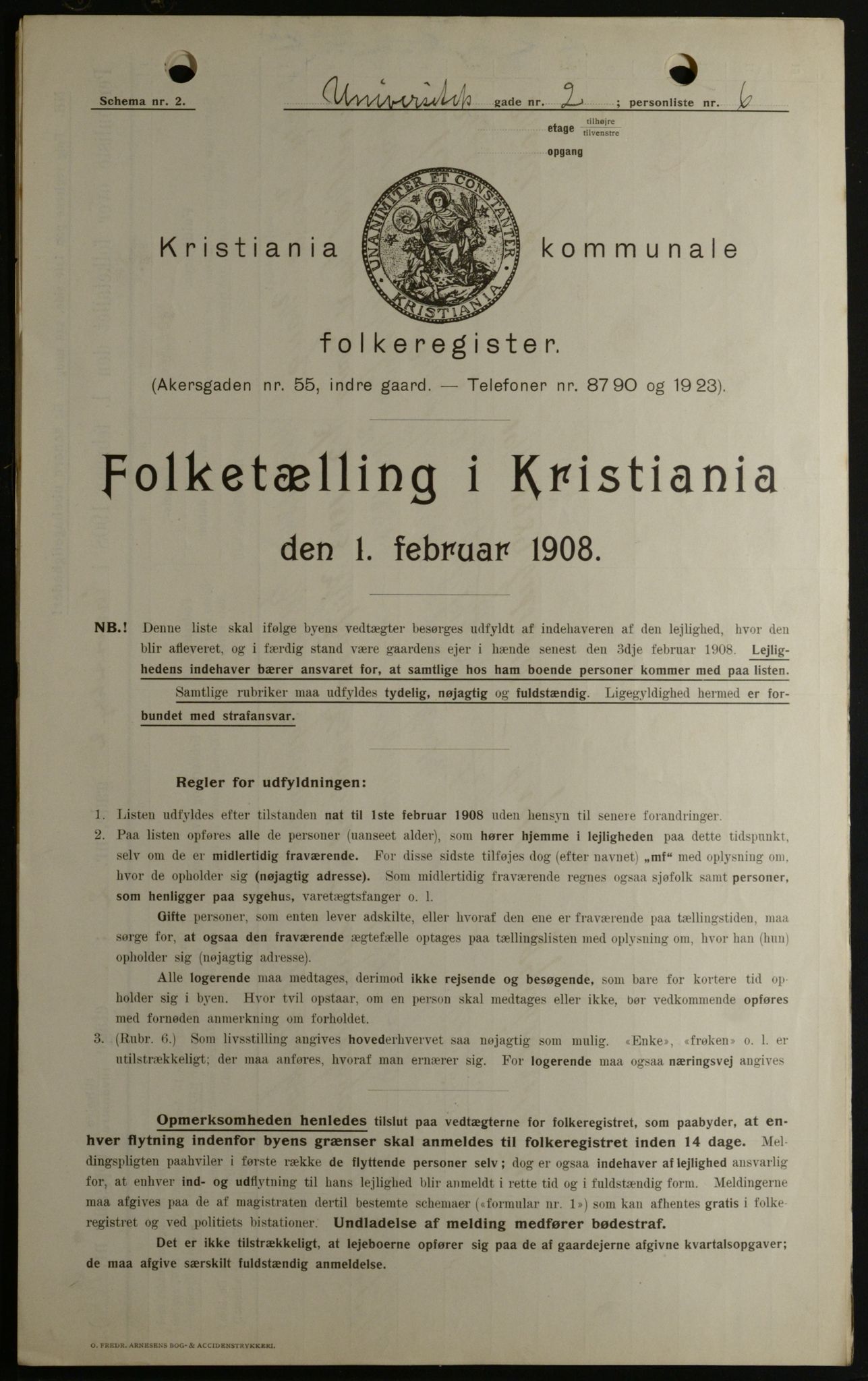 OBA, Municipal Census 1908 for Kristiania, 1908, p. 107650