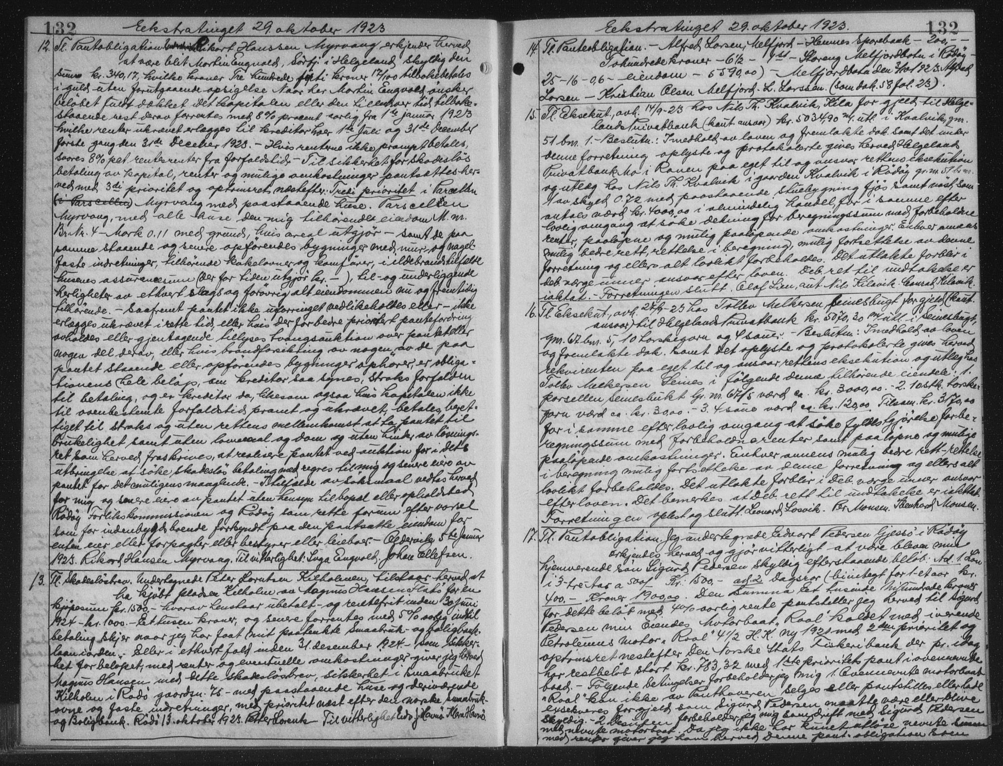 Rana sorenskriveri , AV/SAT-A-1108/1/2/2C/L0018: Mortgage book no. 18, 1923-1928, p. 132, Deed date: 29.10.1923
