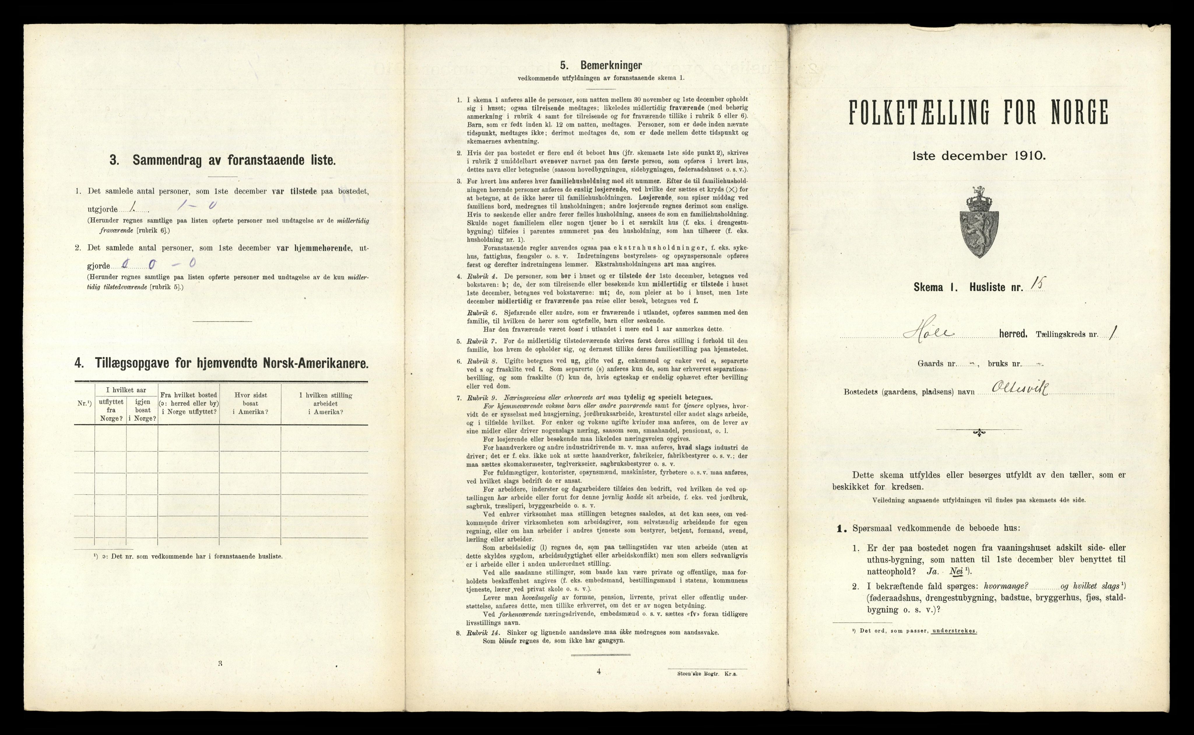 RA, 1910 census for Høle, 1910, p. 60